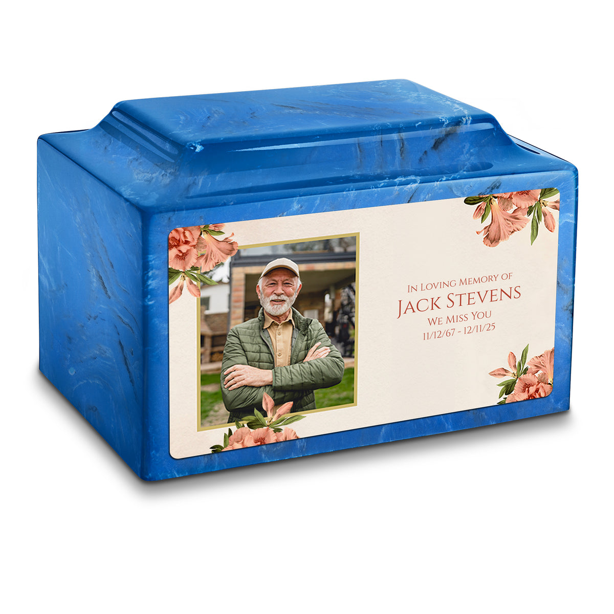 Adult Legacy Custom Printed Azalea Flower Cultured Marble Urns by MacKenzie