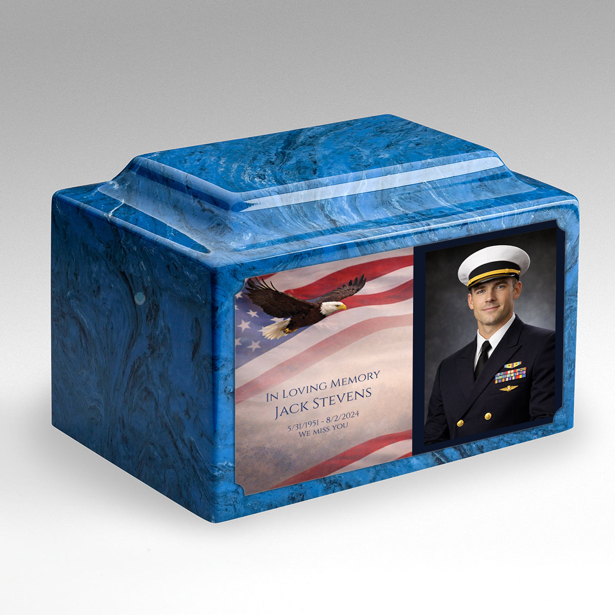 Adult Legacy Portrait American Eagle Cultured Marble Urns by MacKenzie