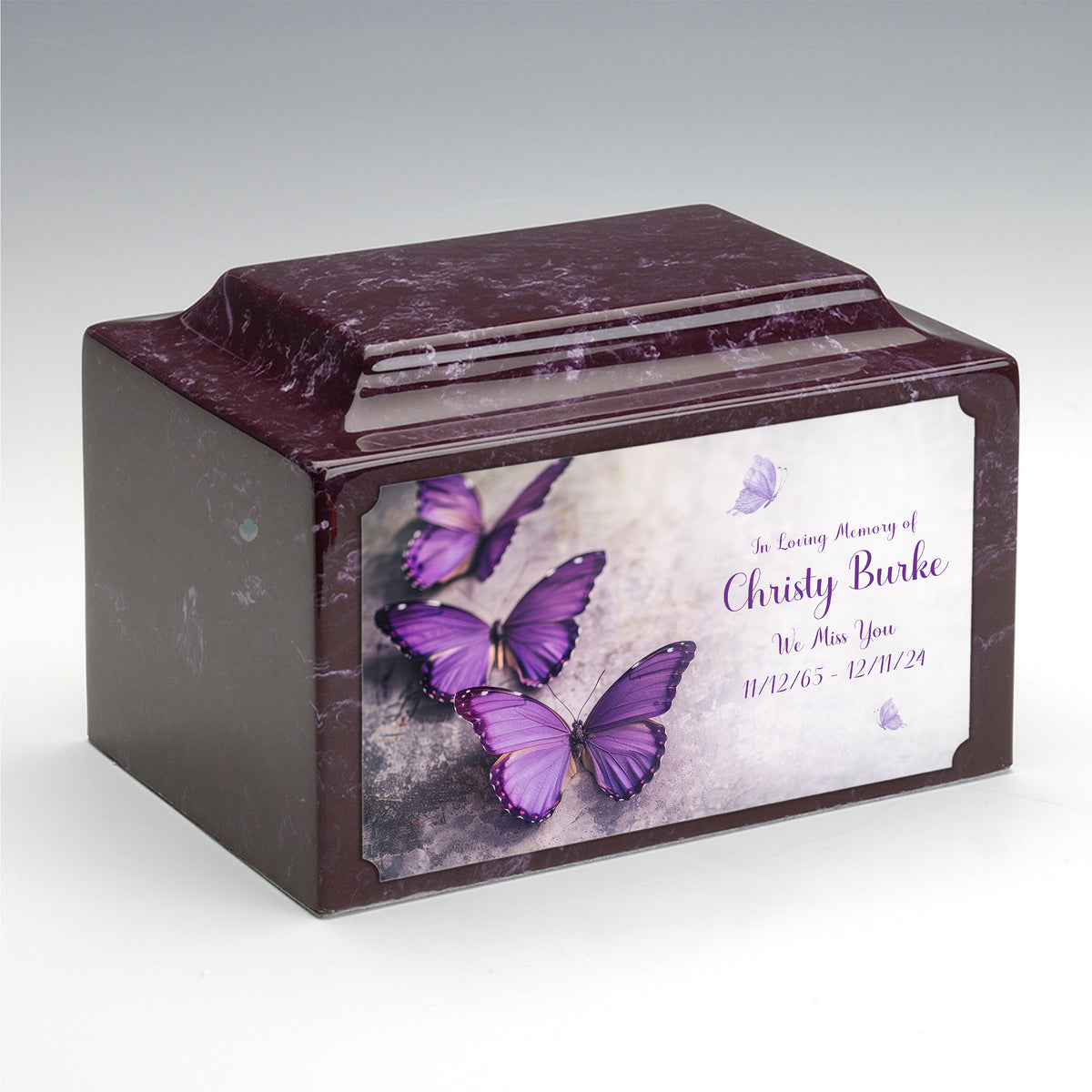 Adult Legacy Custom Printed Butterflies Cultured Marble Urns by MacKenzie