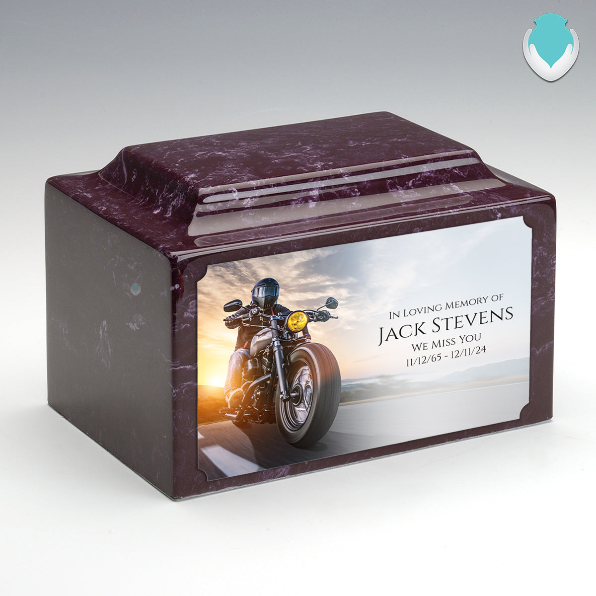 Adult Legacy Custom Printed Motorcycle Cultured Marble Urns by MacKenzie