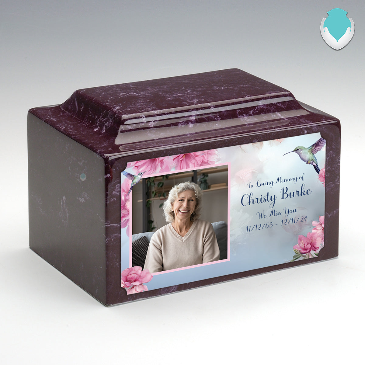 Adult Legacy Custom Printed Photo Hummingbird Cultured Marble Urns by MacKenzie