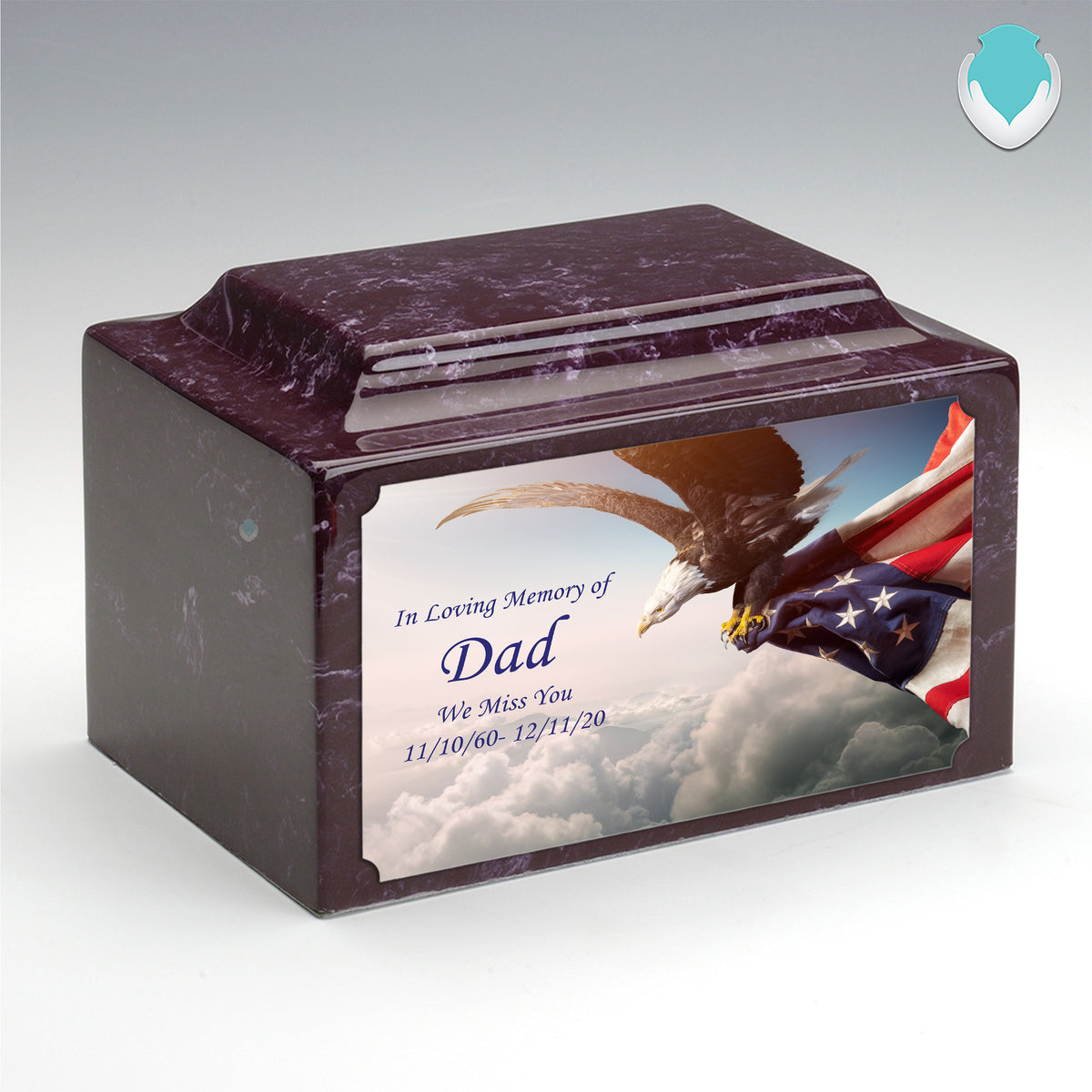 Adult Legacy Custom Printed American Eagle Cultured Marble Urns by MacKenzie