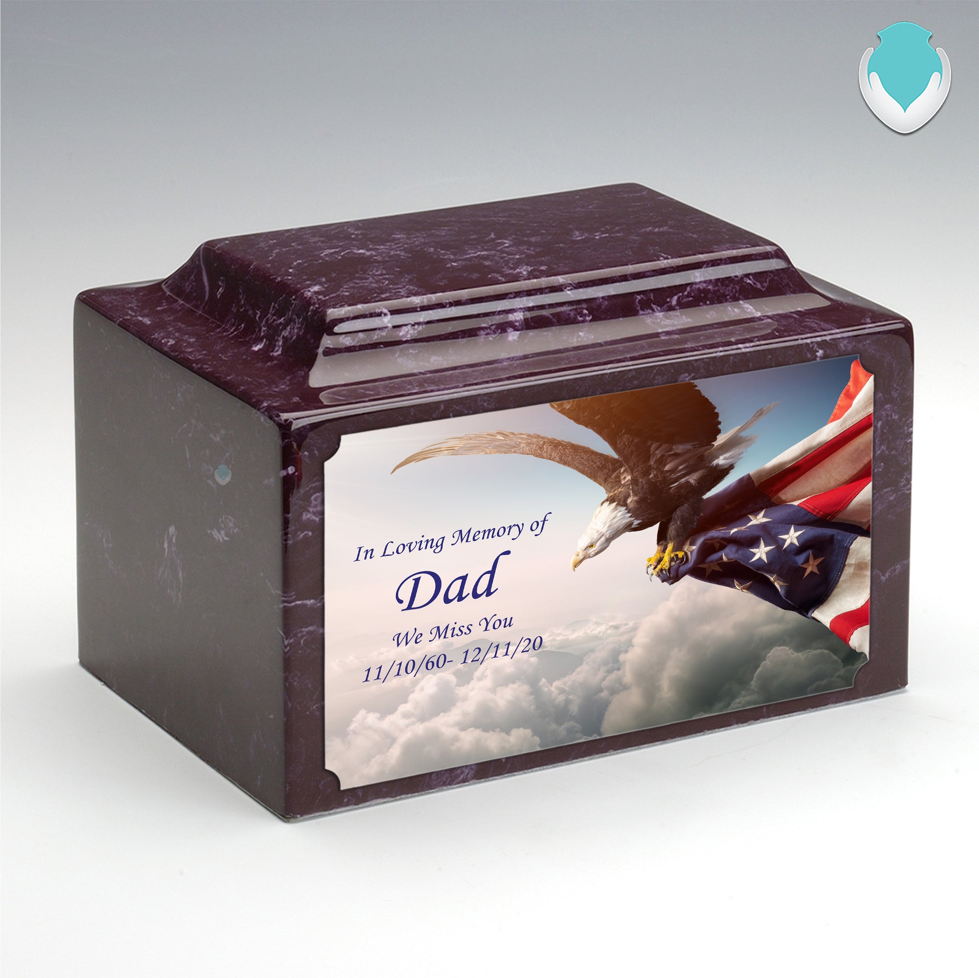 Adult Legacy Custom Printed American Eagle Cultured Marble Urns by MacKenzie