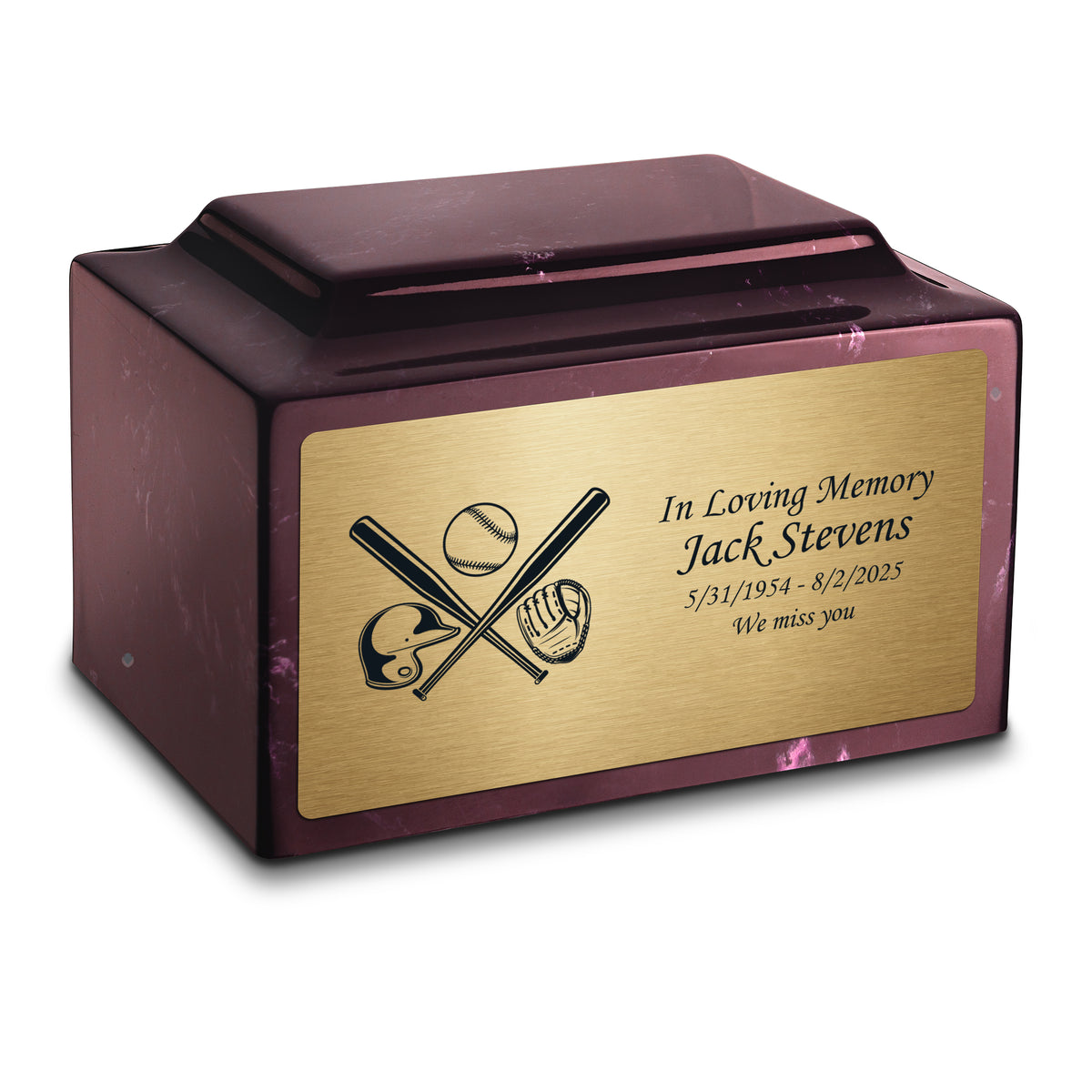 Adult Legacy Baseball Cultured Marble Urns by MacKenzie