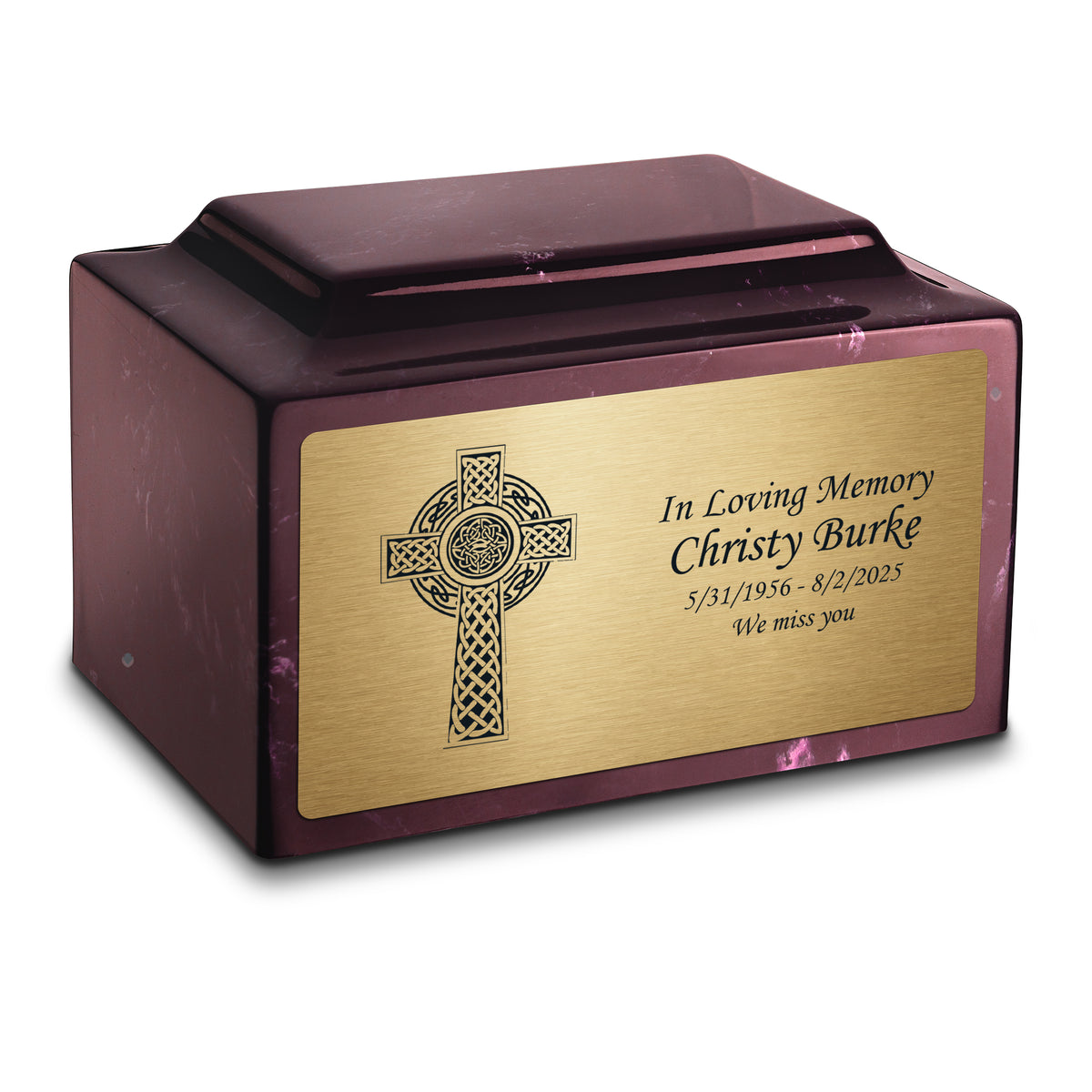 Adult Legacy Celtic Cross Cultured Marble Urns by MacKenzie