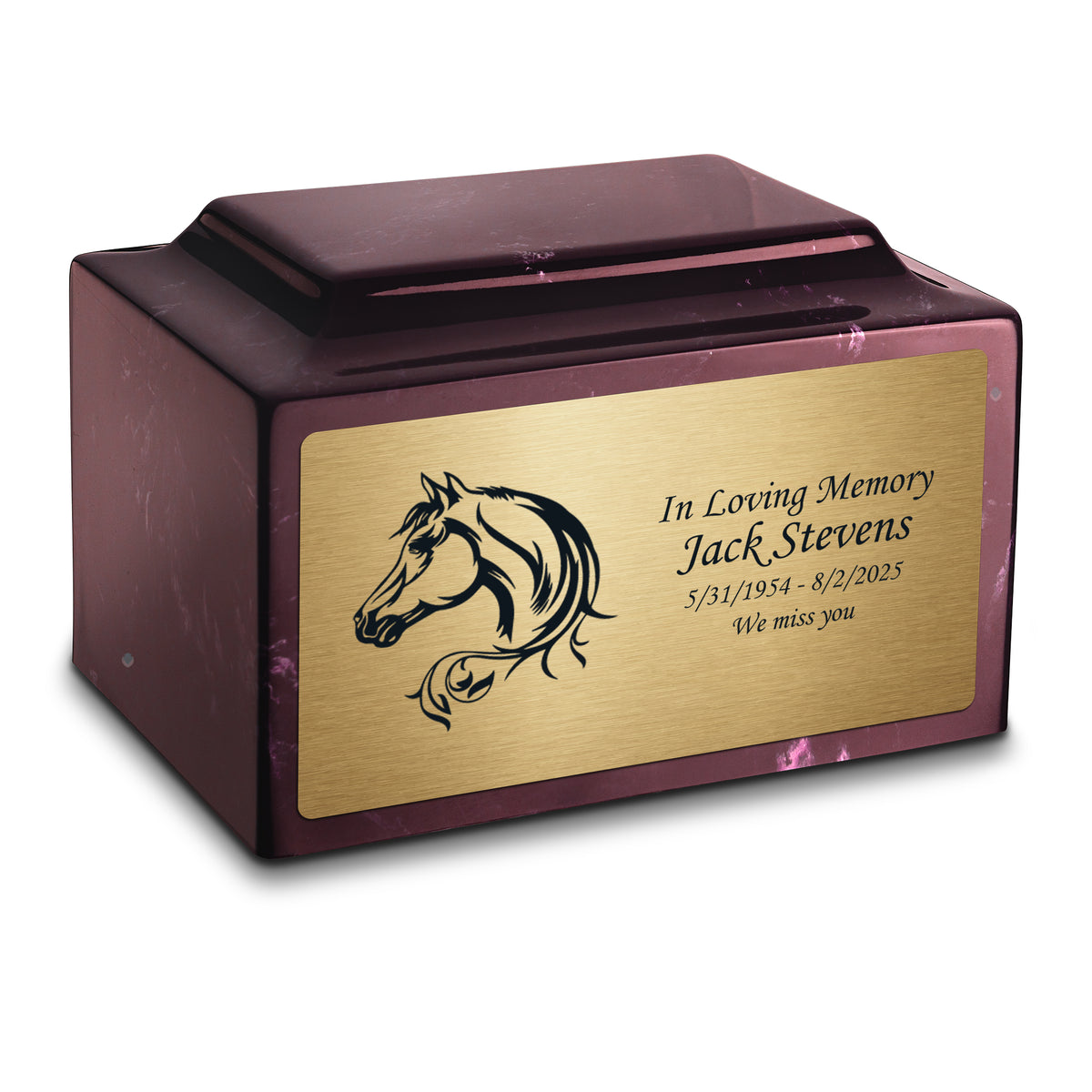 Adult Legacy Horse Cultured Marble Urns by MacKenzie