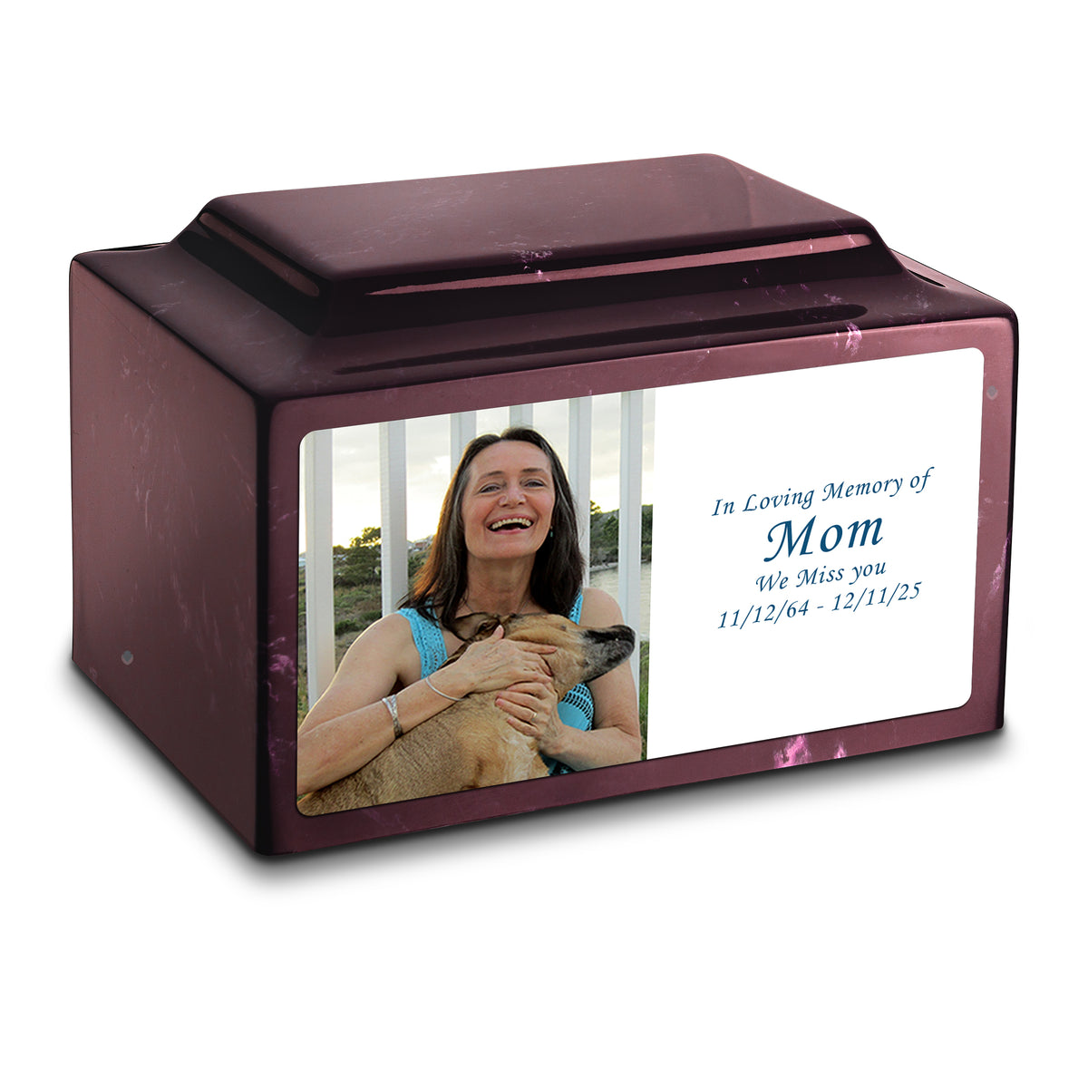 Adult Legacy Custom Printed Photo Cultured Marble Urns by MacKenzie