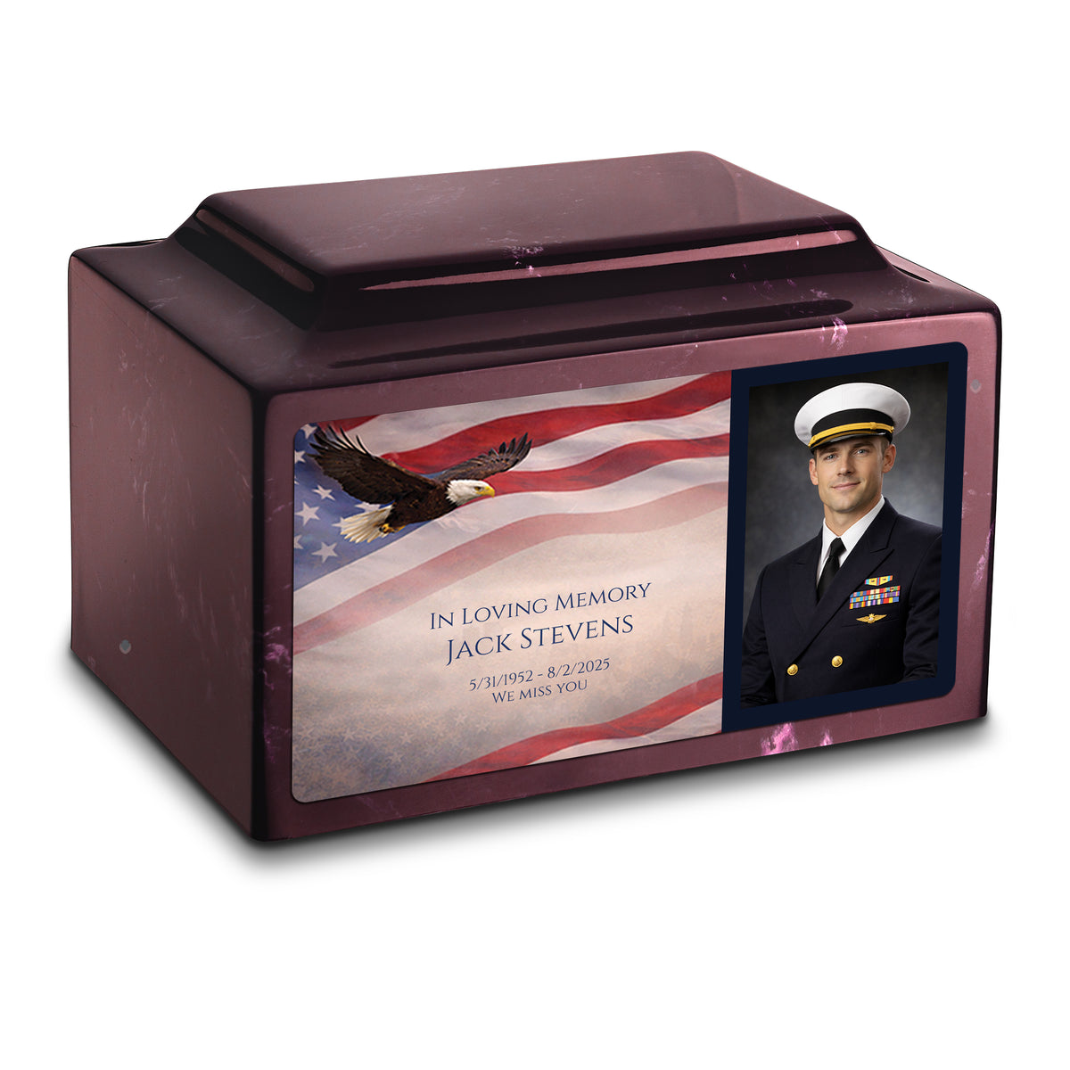 Adult Legacy Portrait American Eagle Cultured Marble Urns by MacKenzie