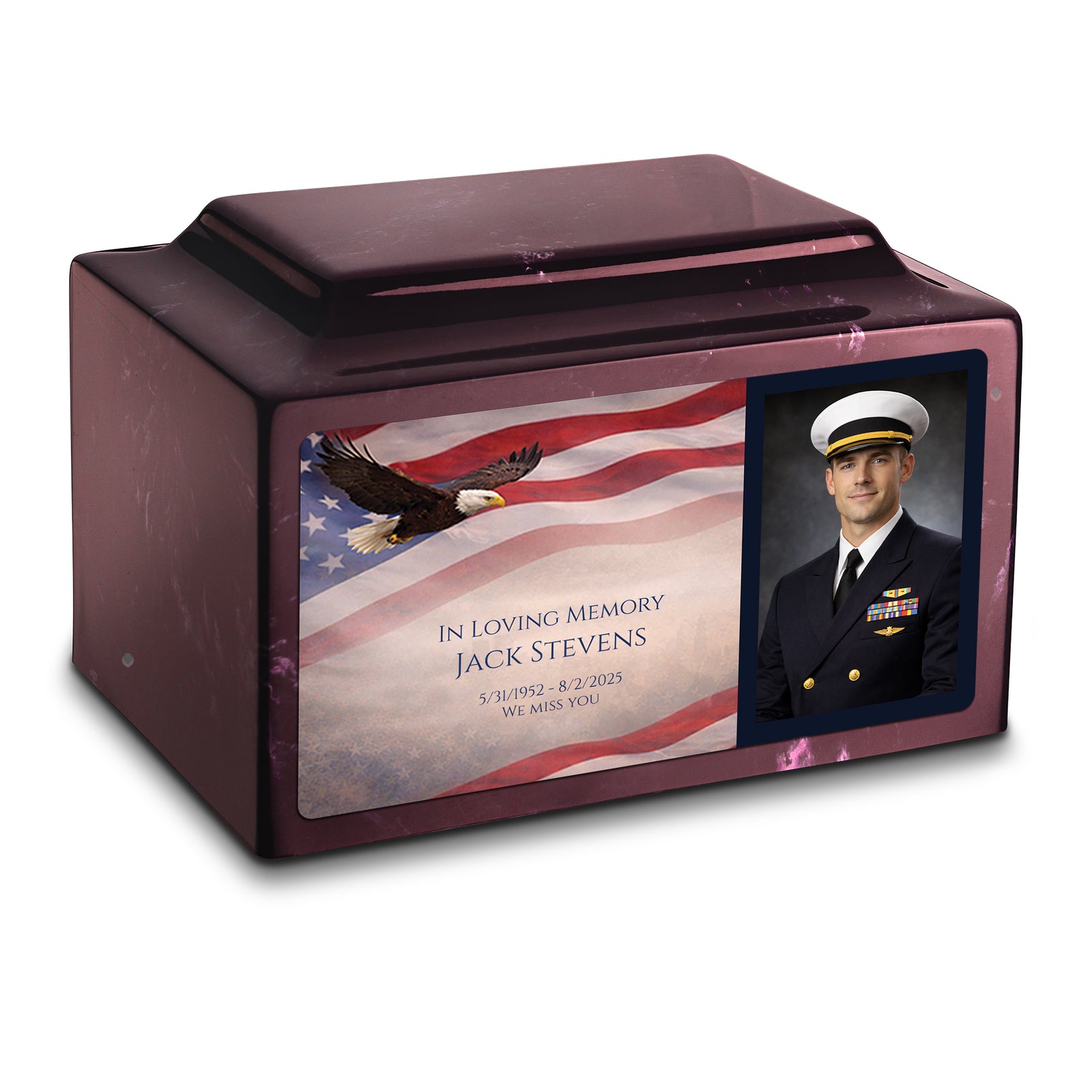 Adult Legacy Portrait American Eagle Cultured Marble Urns by MacKenzie