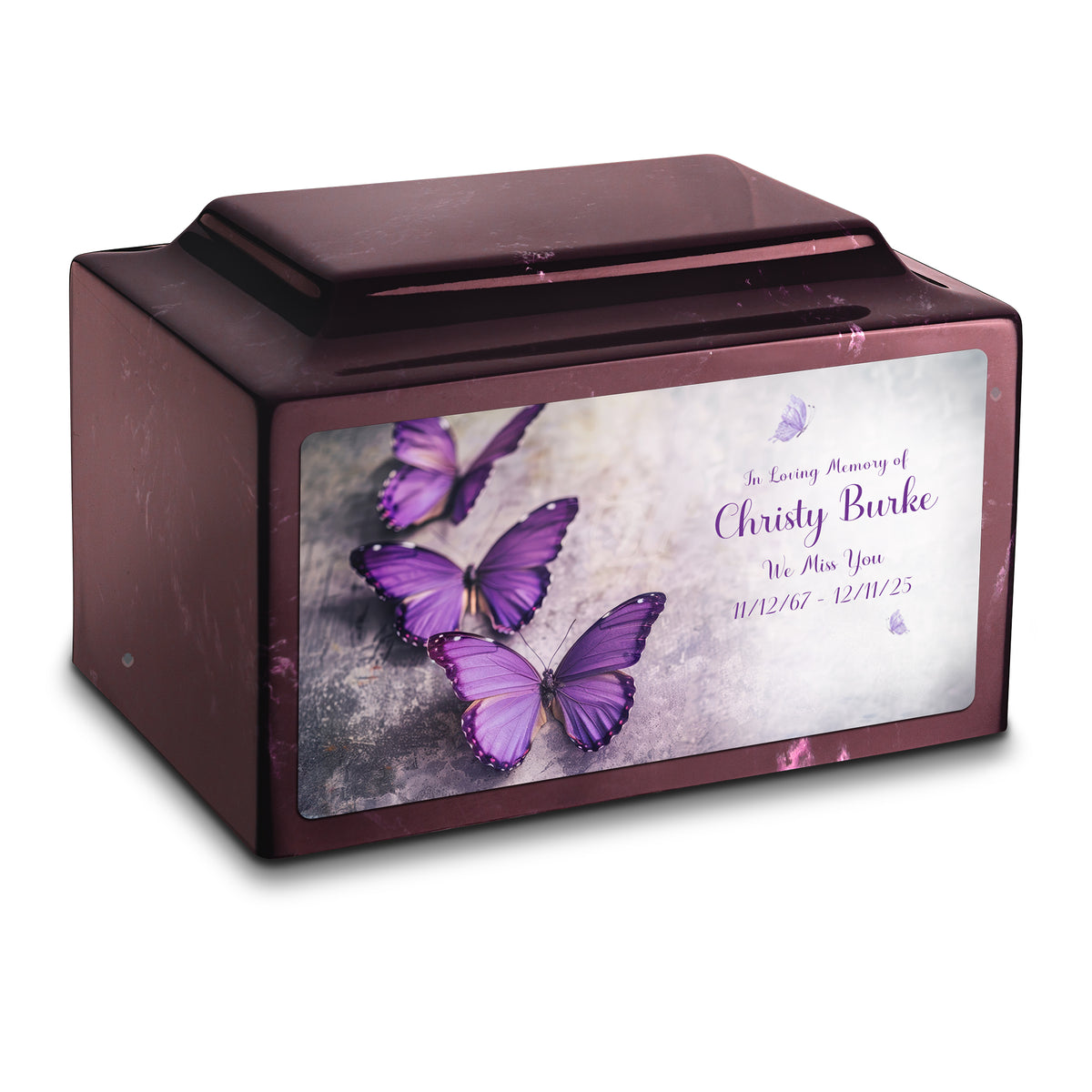 Adult Legacy Custom Printed Butterflies Cultured Marble Urns by MacKenzie