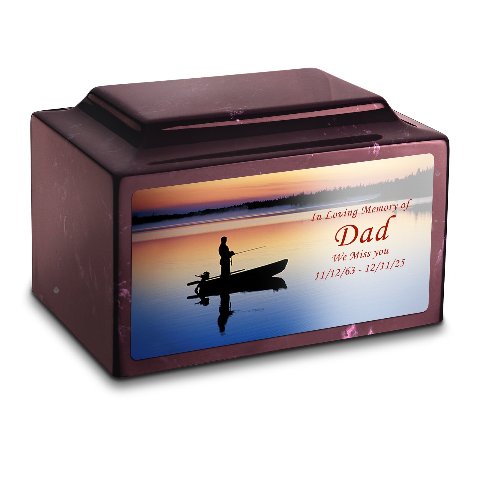Adult Legacy Custom Printed Fishing Cultured Marble Urns by MacKenzie