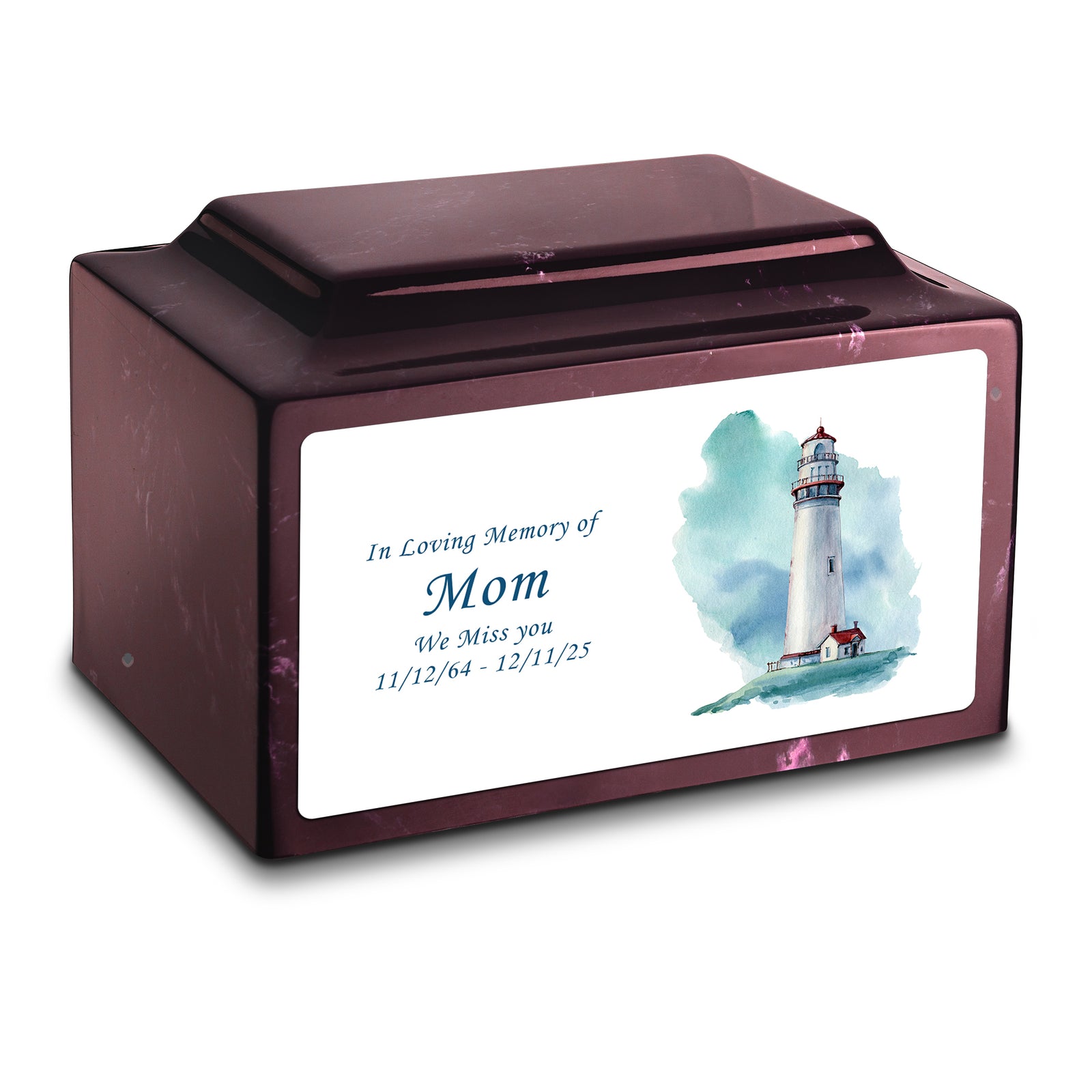 Adult Legacy Custom Printed Lighthouse Cultured Marble Urns by MacKenzie