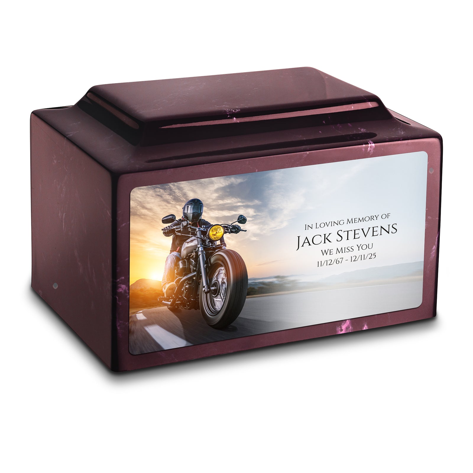 Adult Legacy Custom Printed Motorcycle Cultured Marble Urns by MacKenzie