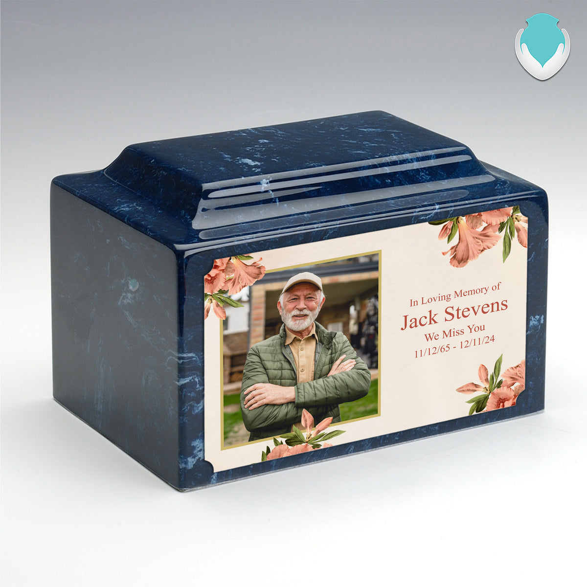 Adult Legacy Custom Printed Azalea Flower Cultured Marble Urns by MacKenzie