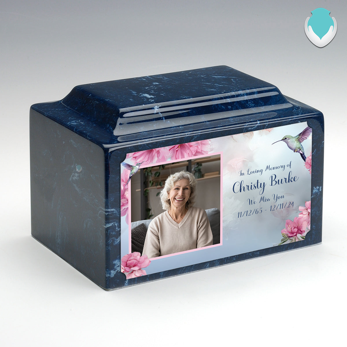 Adult Legacy Custom Printed Photo Hummingbird Cultured Marble Urns by MacKenzie