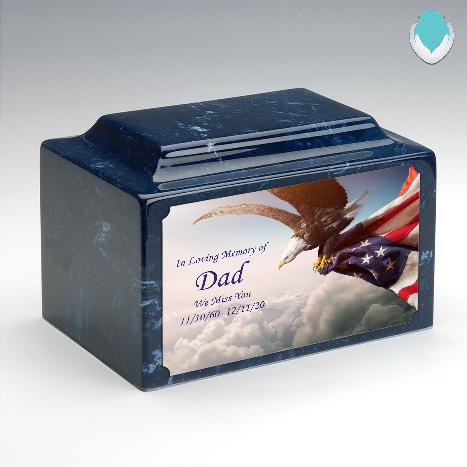 Adult Legacy Custom Printed American Eagle Cultured Marble Urns by MacKenzie