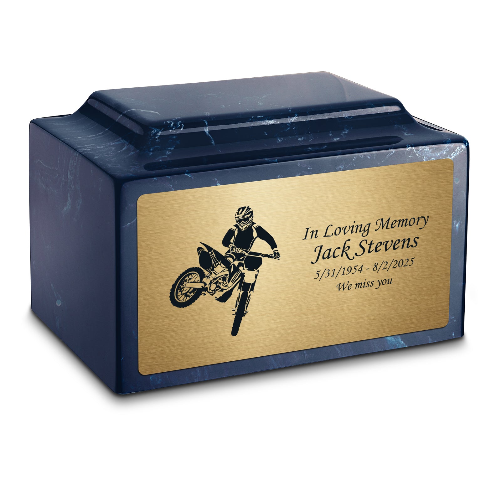 Adult Legacy Dirt Bike Cultured Marble Urns by MacKenzie
