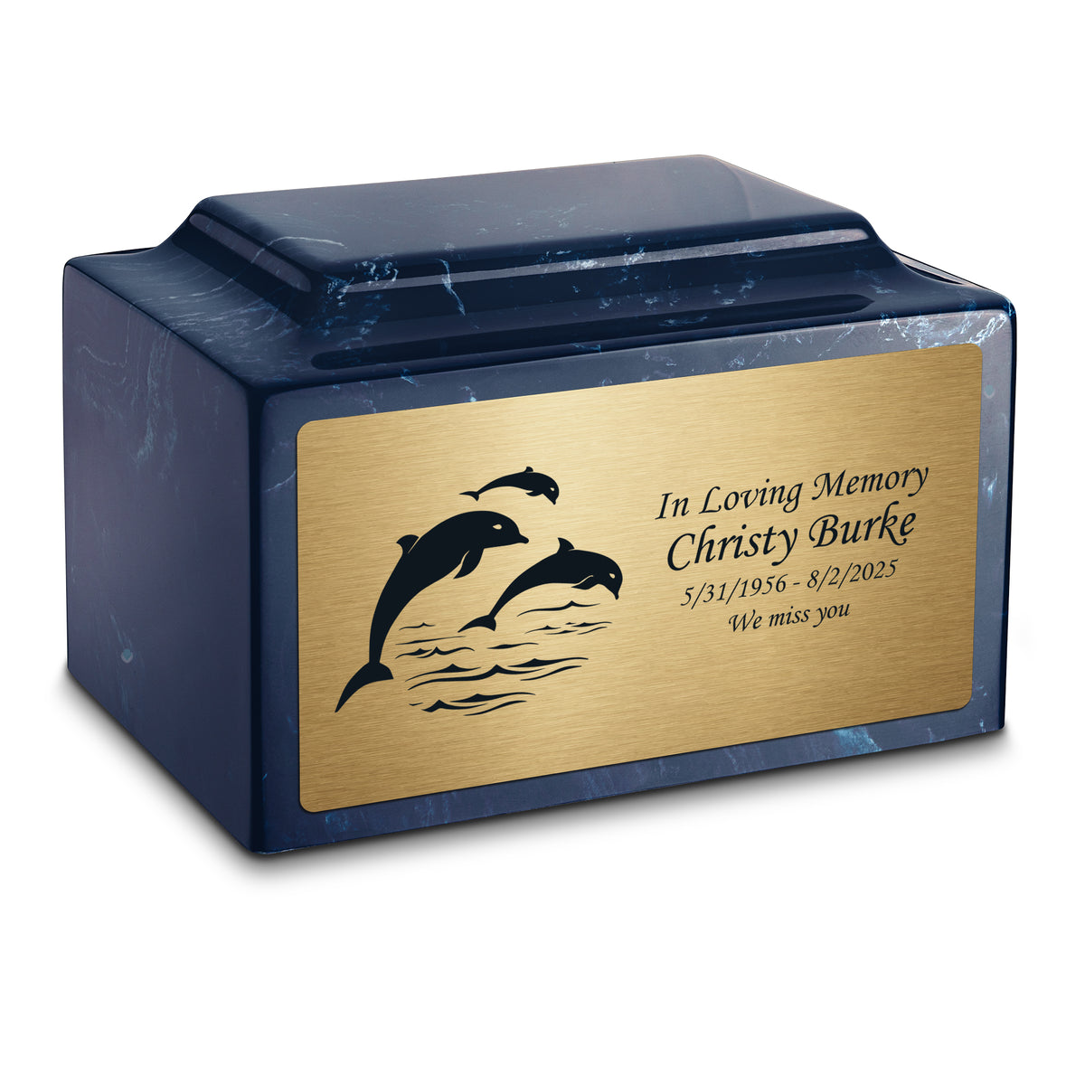 Adult Legacy Dolphin Cultured Marble Urns by MacKenzie