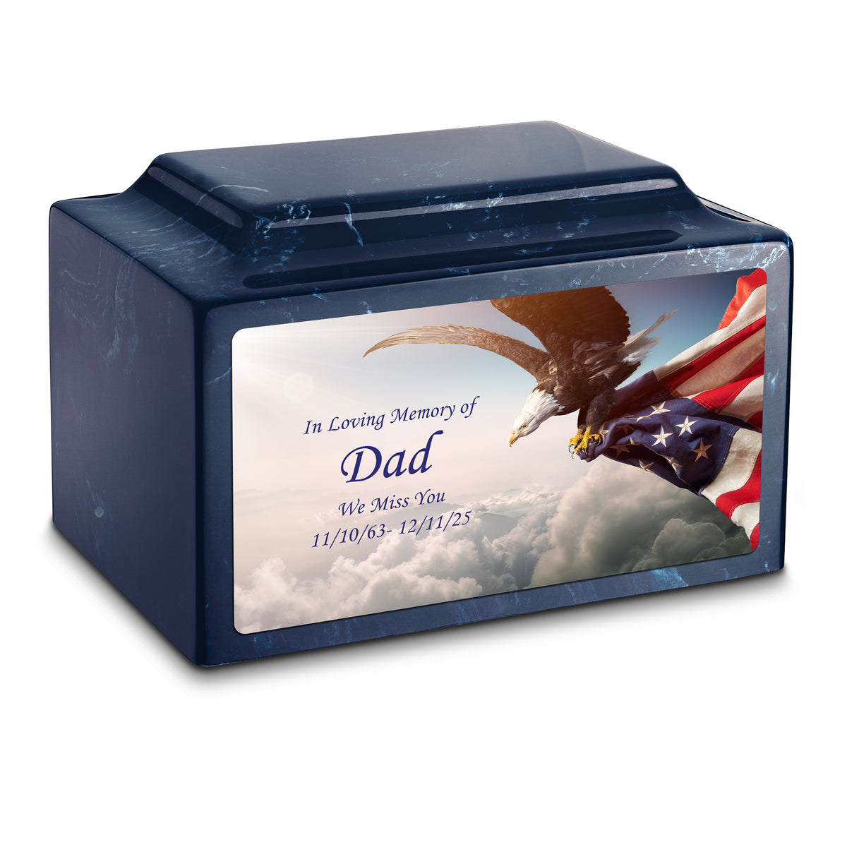 Adult Legacy Custom Printed American Eagle Cultured Marble Urns by MacKenzie
