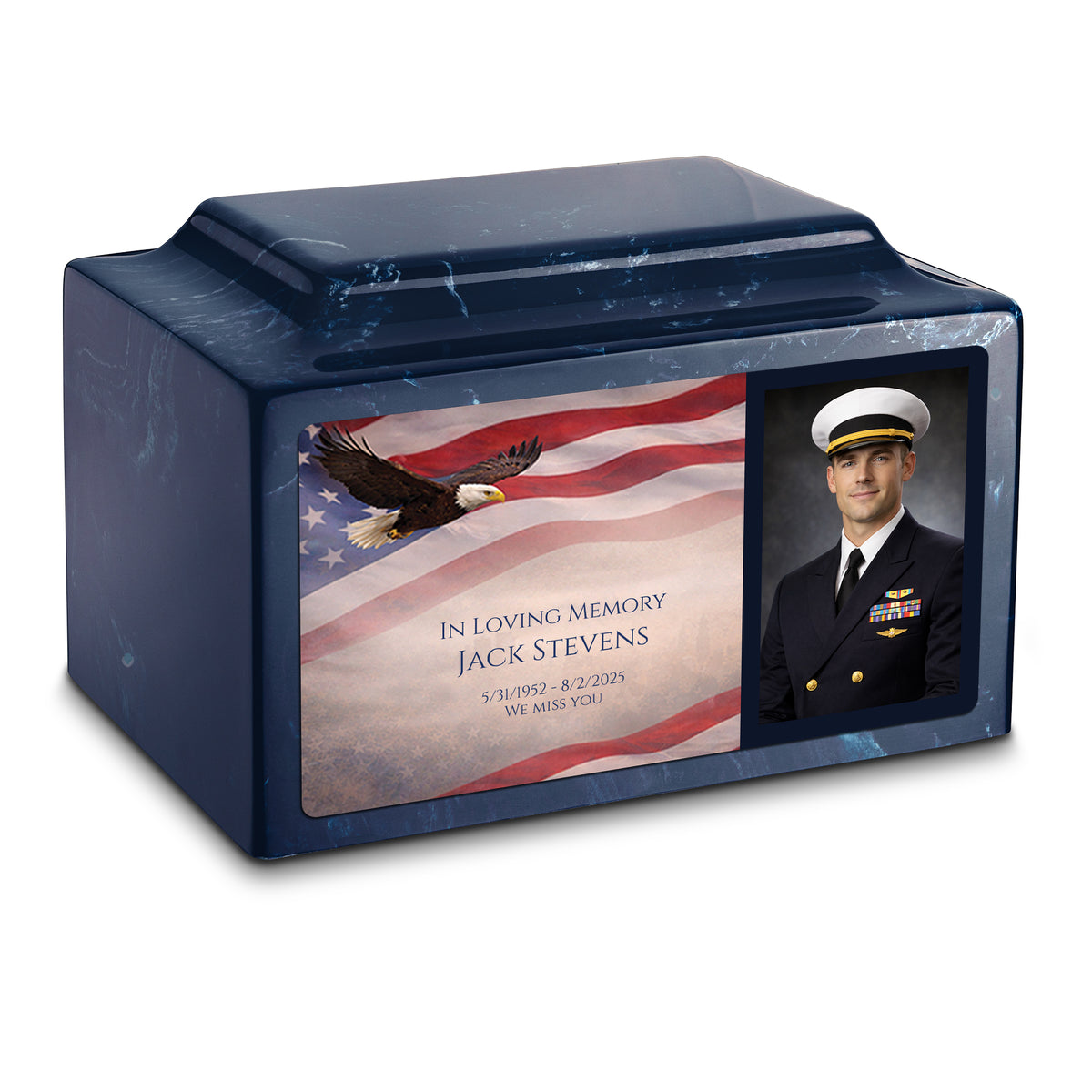 Adult Legacy Portrait American Eagle Cultured Marble Urns by MacKenzie
