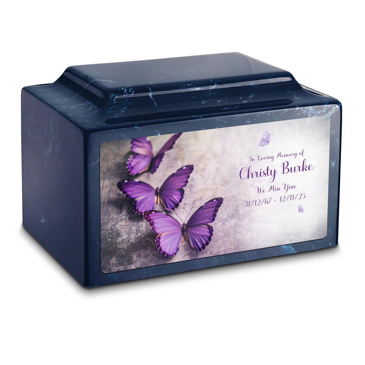 Adult Legacy Custom Printed Butterflies Cultured Marble Urns by MacKenzie