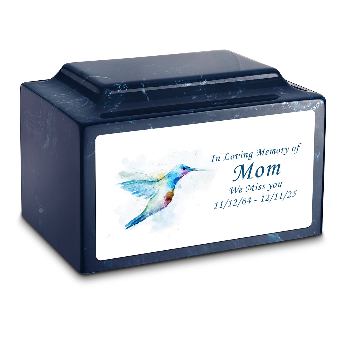 Adult Legacy Custom Printed Hummingbird Cultured Marble Urns by MacKenzie