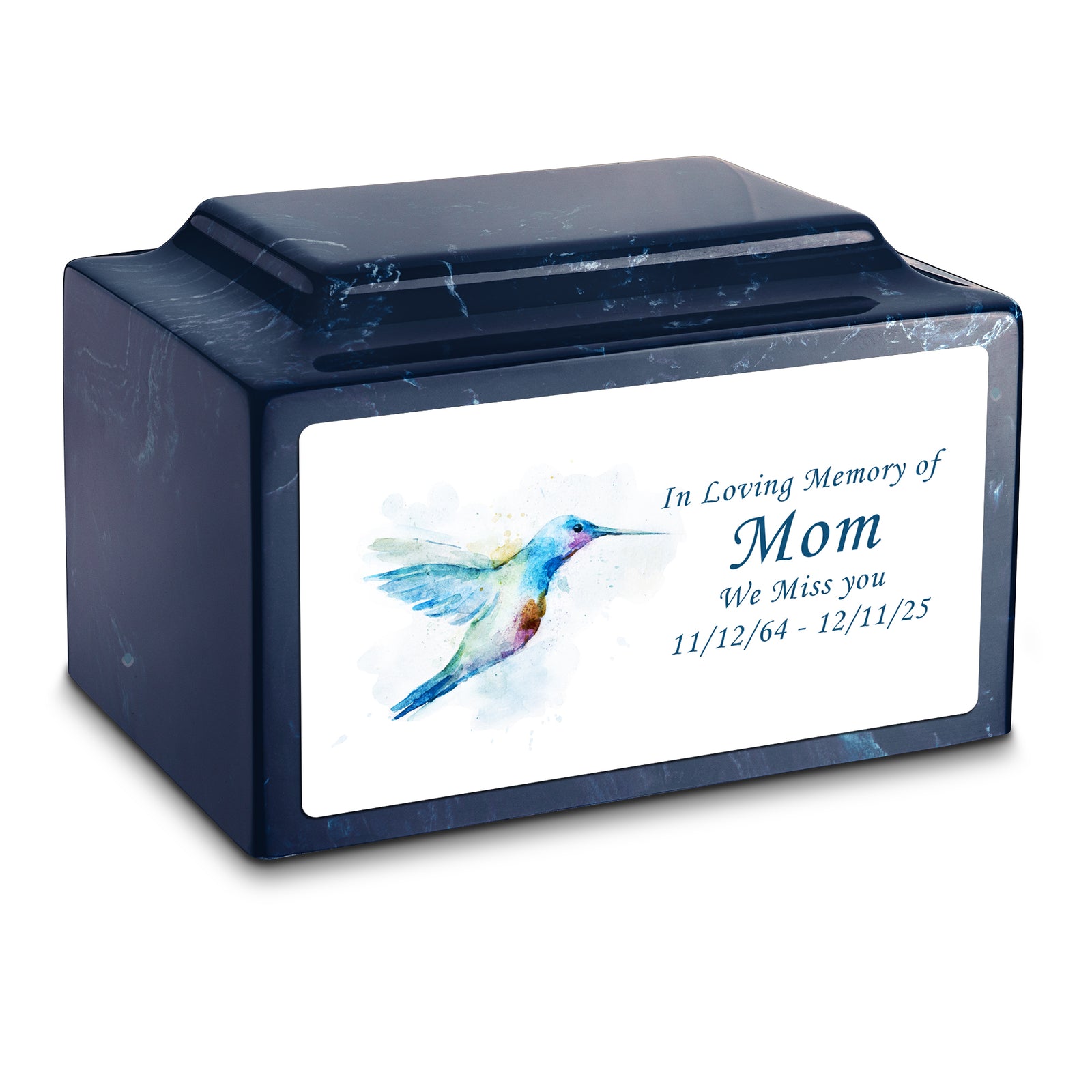 Adult Legacy Custom Printed Hummingbird Cultured Marble Urns by MacKenzie