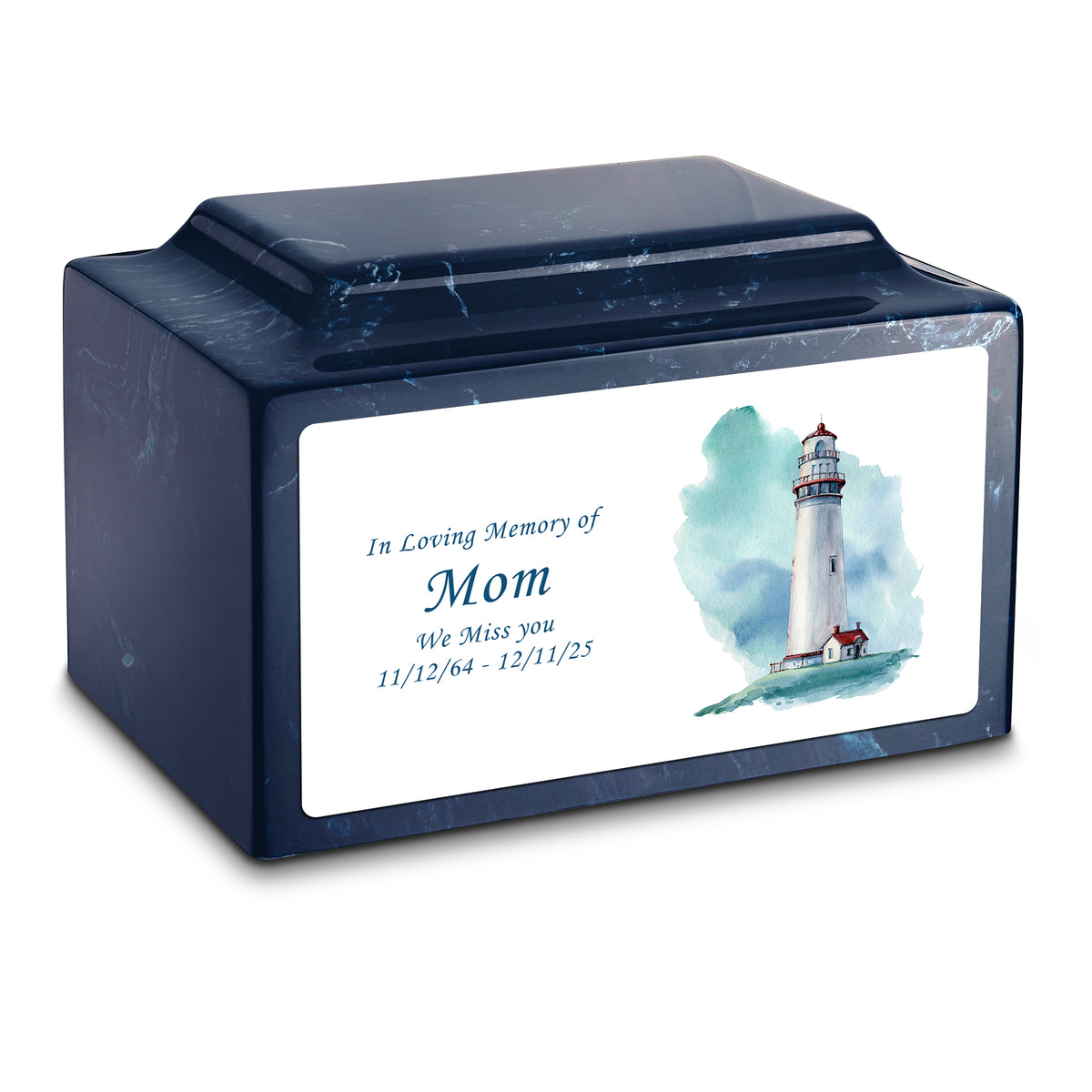 Adult Legacy Custom Printed Lighthouse Cultured Marble Urns by MacKenzie