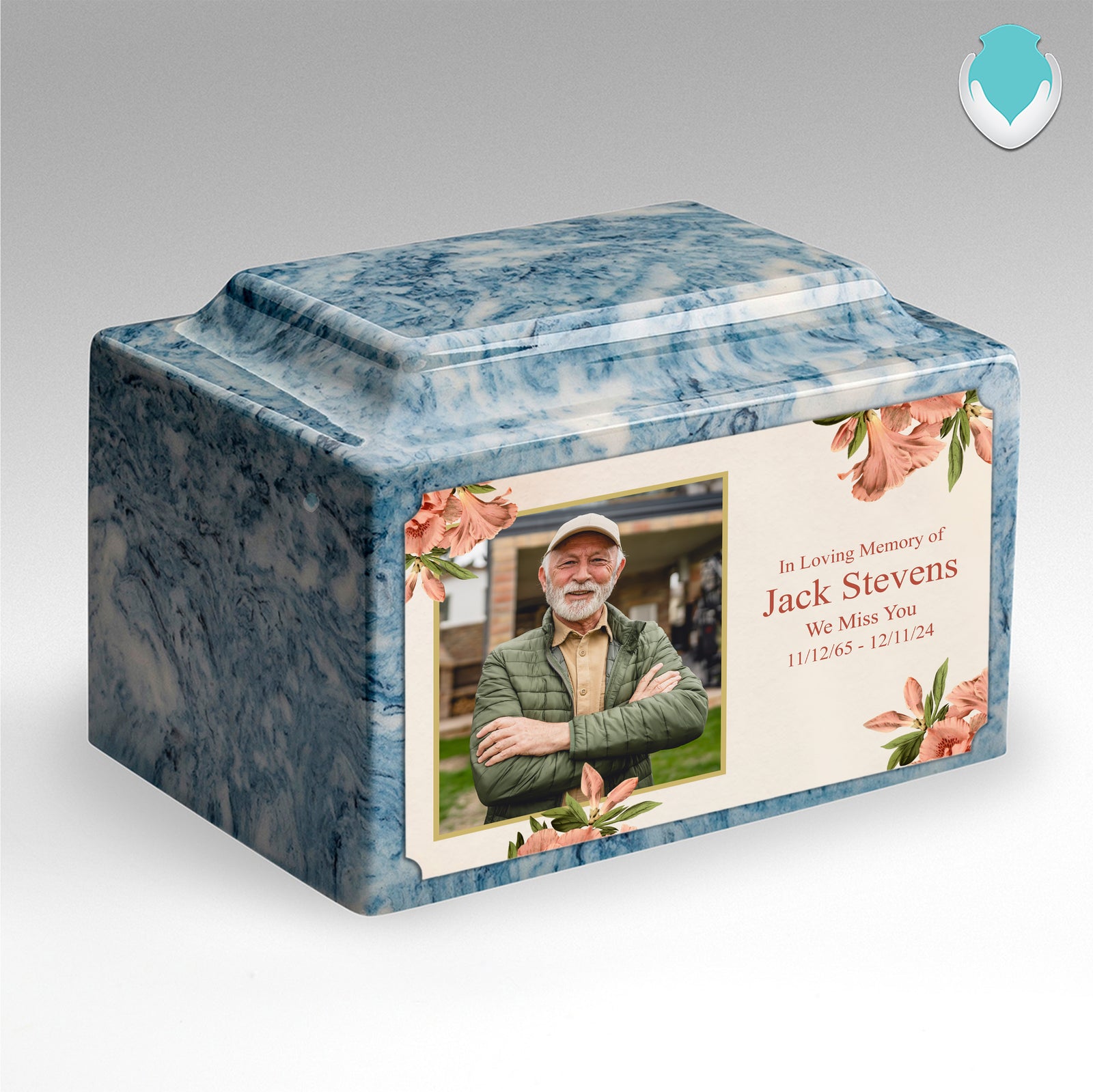 Adult Legacy Custom Printed Azalea Flower Cultured Marble Urns by MacKenzie