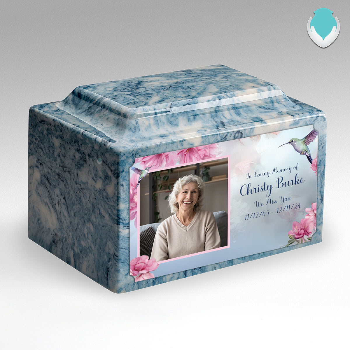 Adult Legacy Custom Printed Photo Hummingbird Cultured Marble Urns by MacKenzie