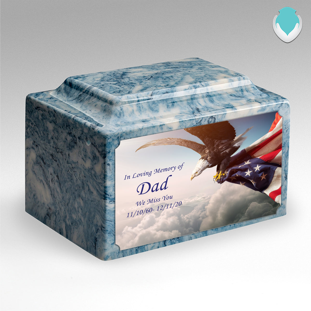 Adult Legacy Custom Printed American Eagle Cultured Marble Urns by MacKenzie