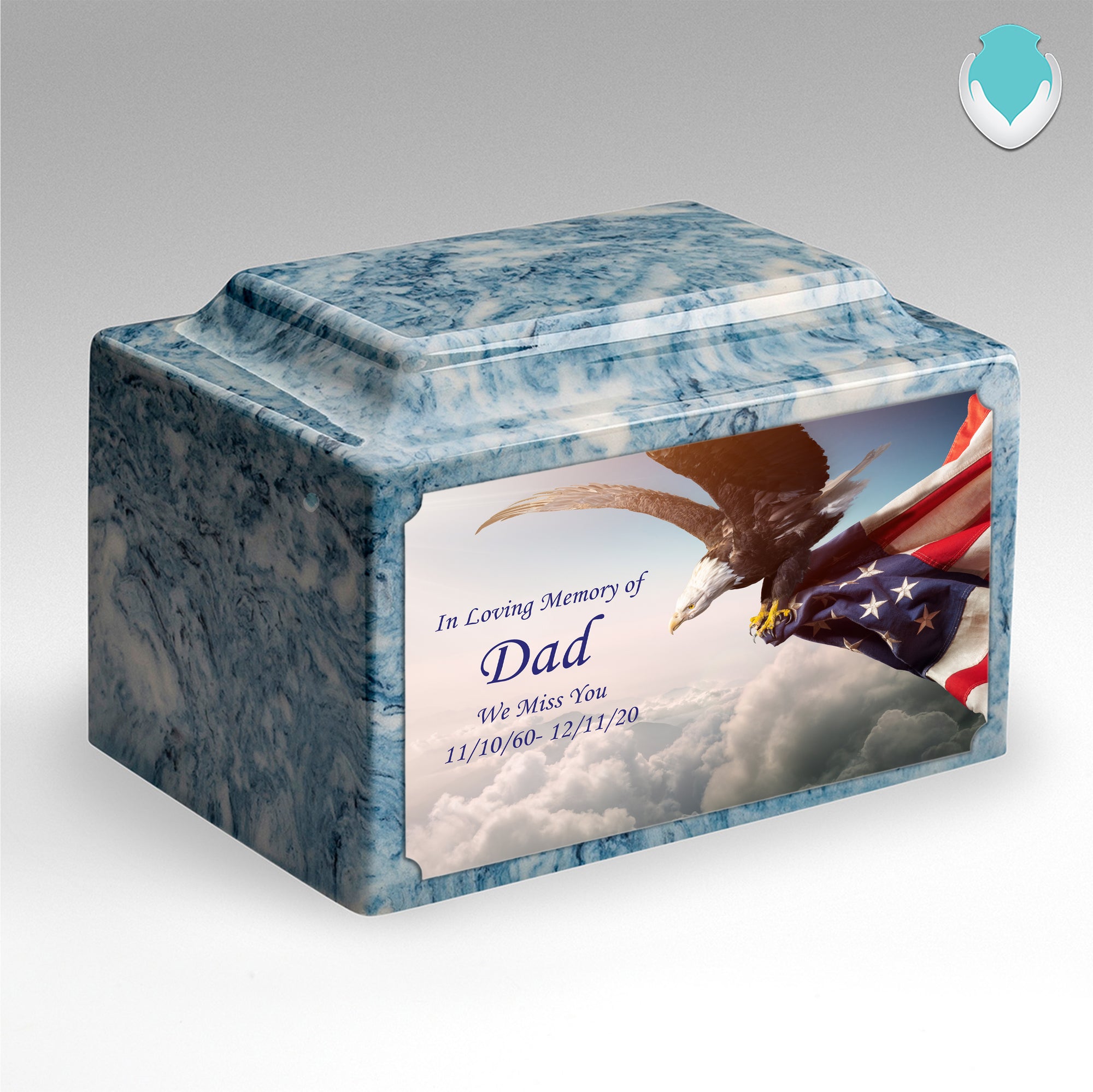 Adult Legacy Custom Printed American Eagle Cultured Marble Urns by MacKenzie