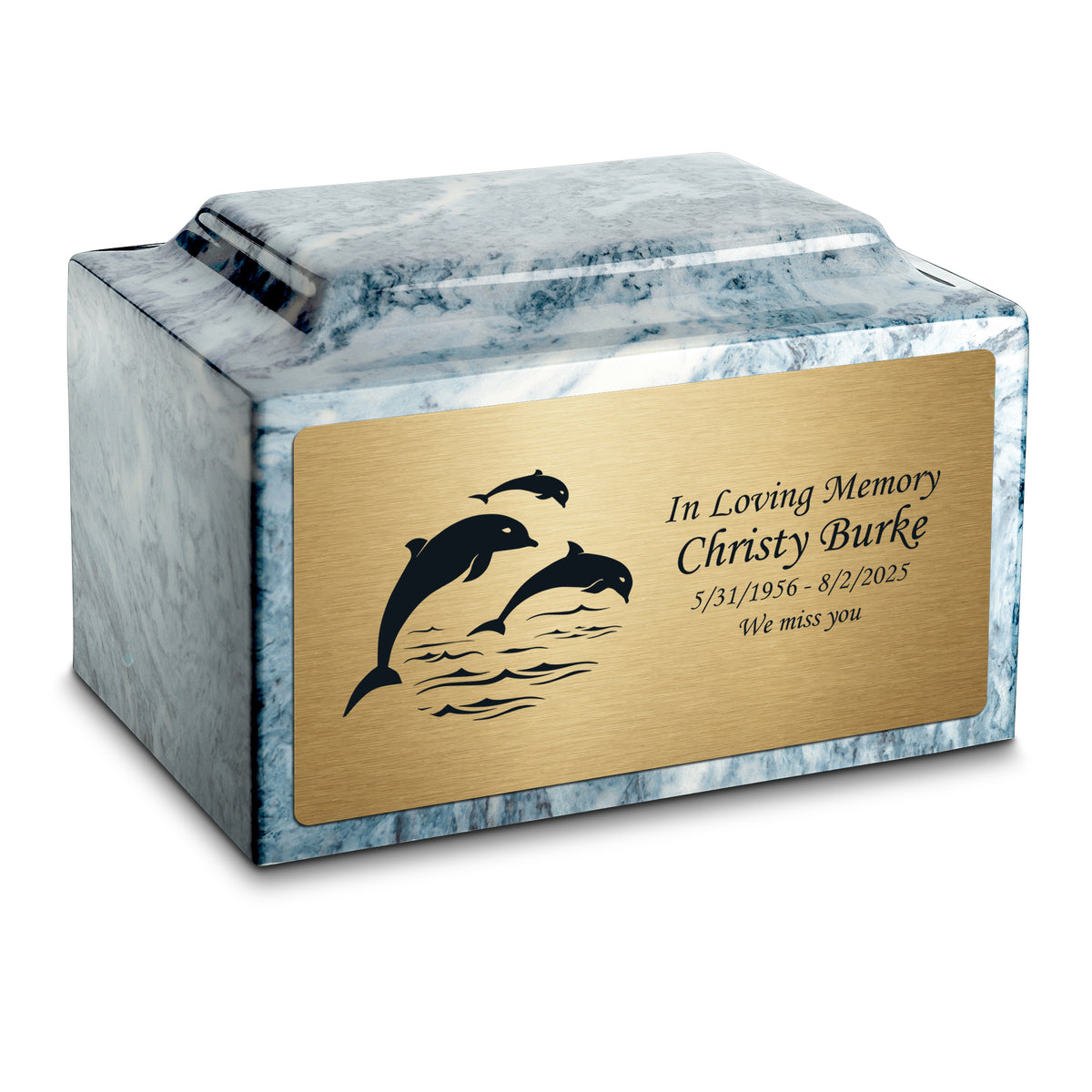 Adult Legacy Dolphin Cultured Marble Urns by MacKenzie
