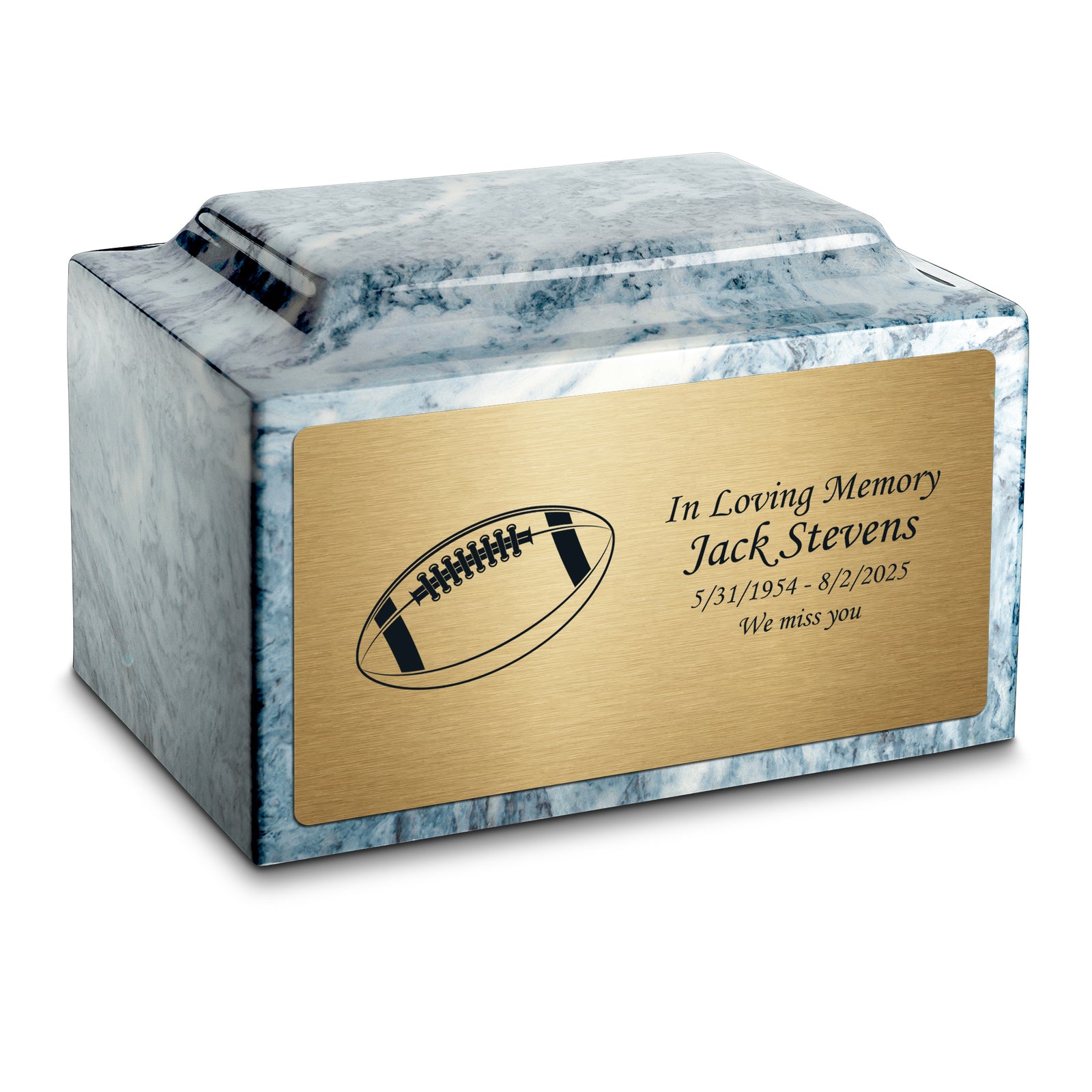 Adult Legacy Football Cultured Marble Urns by MacKenzie