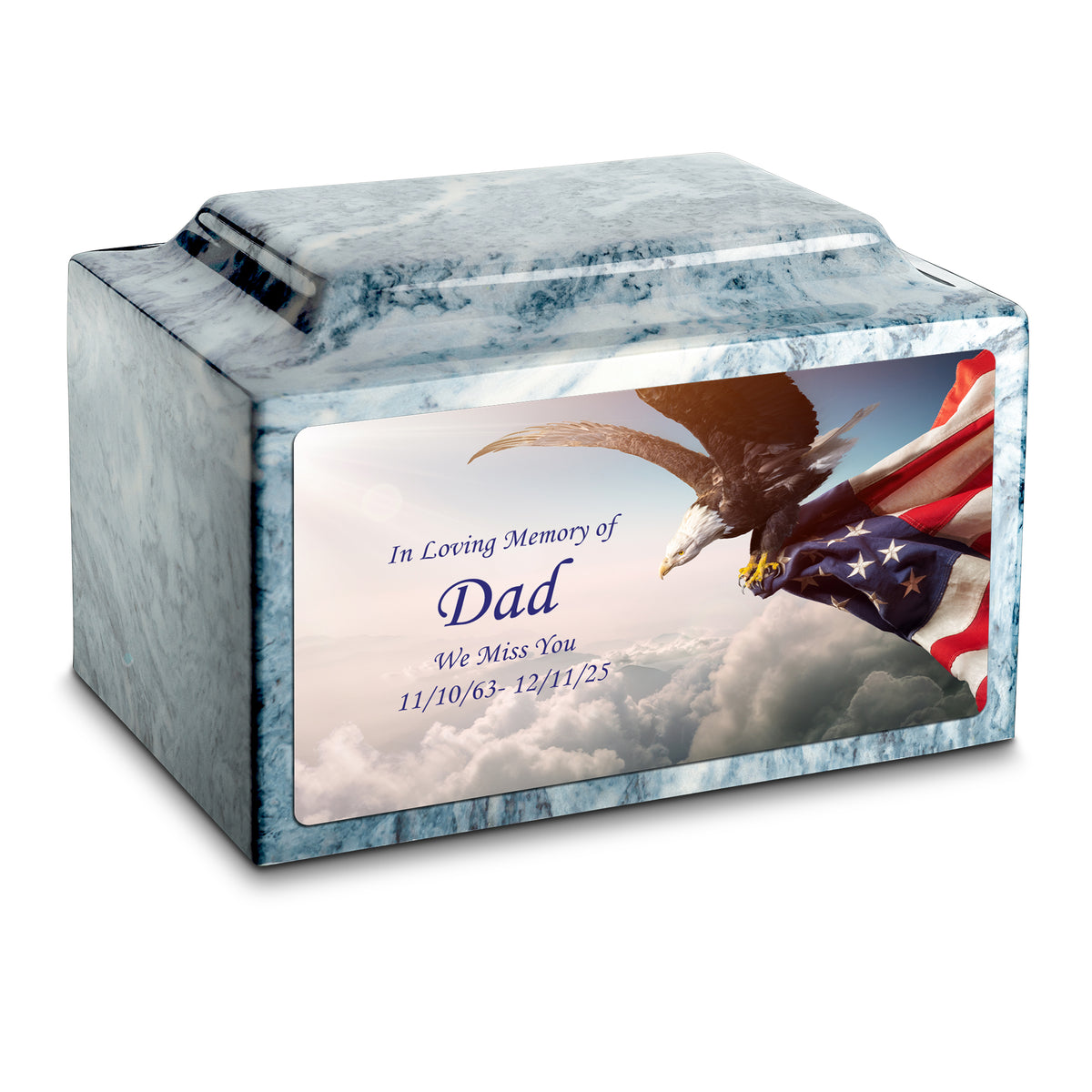 Adult Legacy Custom Printed American Eagle Cultured Marble Urns by MacKenzie