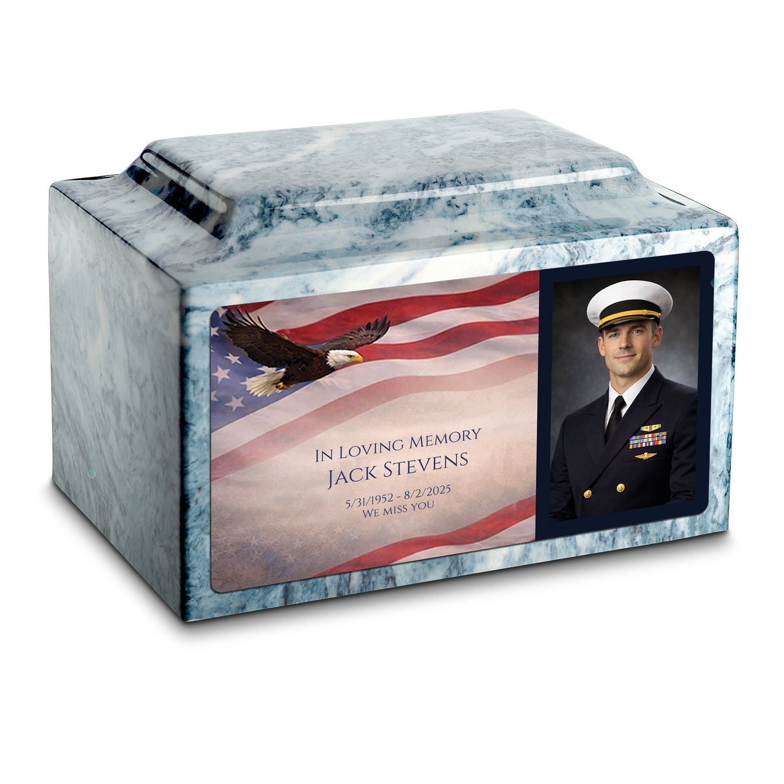 Adult Legacy Portrait American Eagle Cultured Marble Urns by MacKenzie