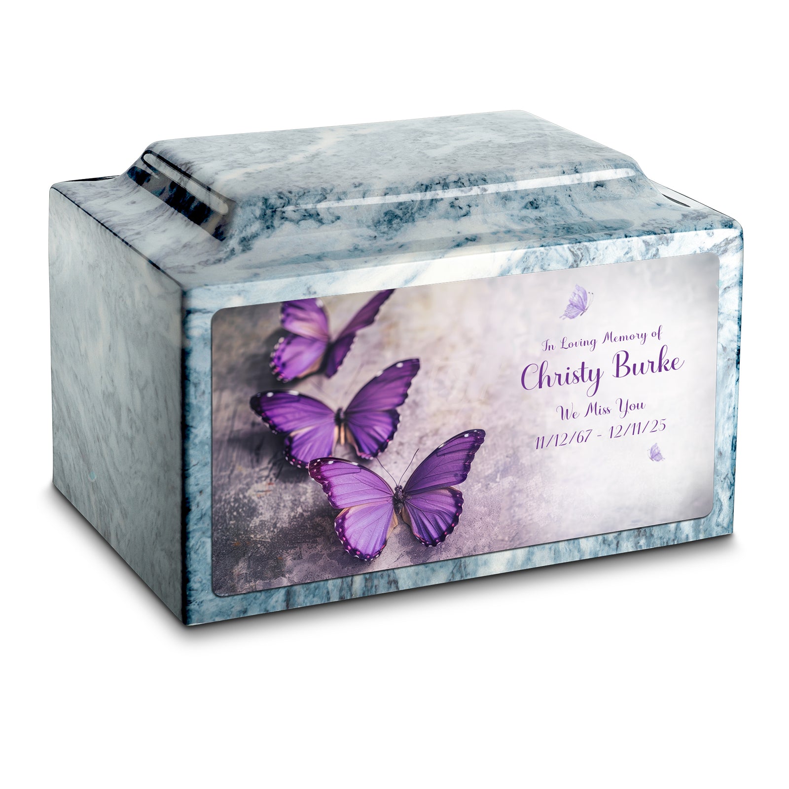 Adult Legacy Custom Printed Butterflies Cultured Marble Urns by MacKenzie