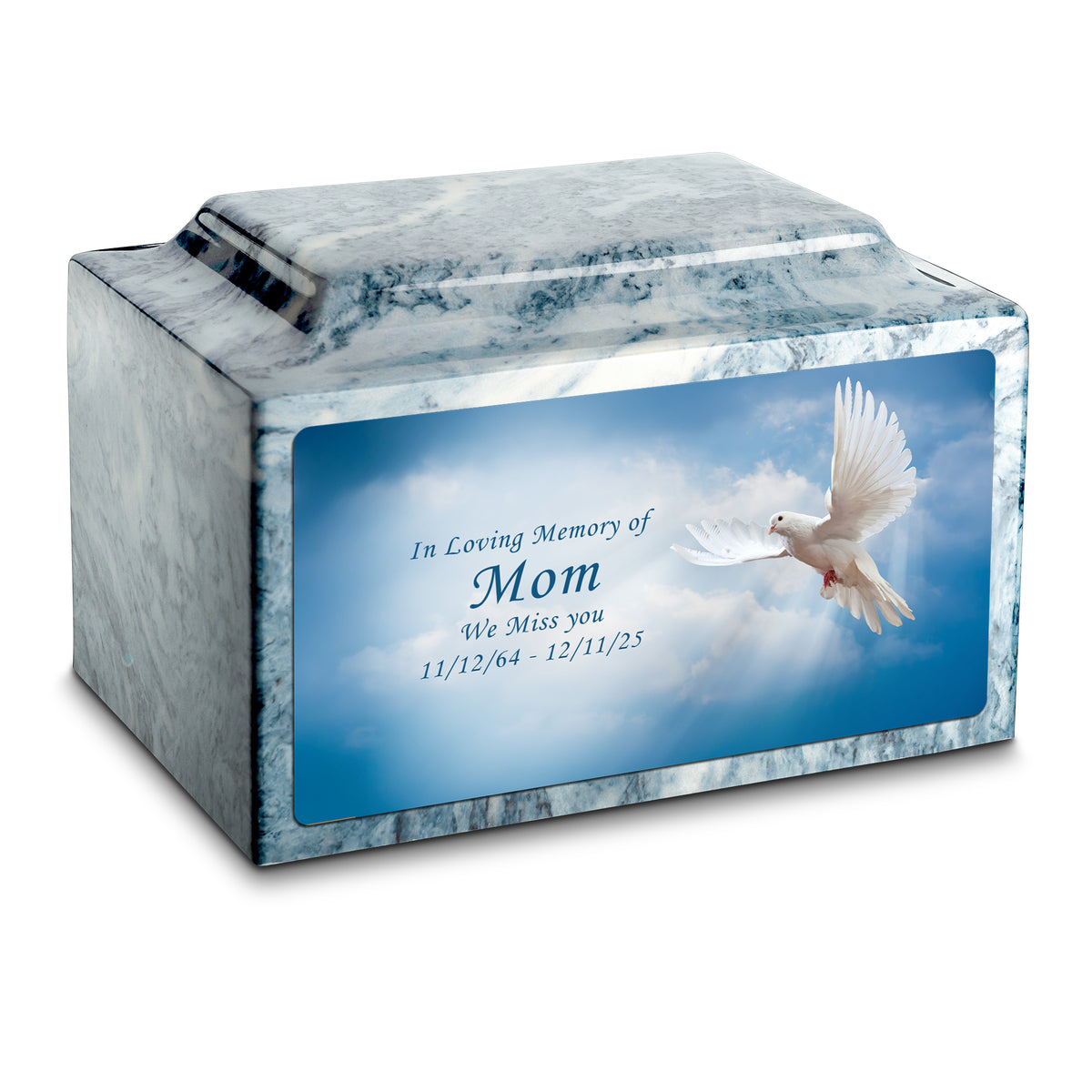 Adult Legacy Custom Printed Dove Cultured Marble Urns by MacKenzie