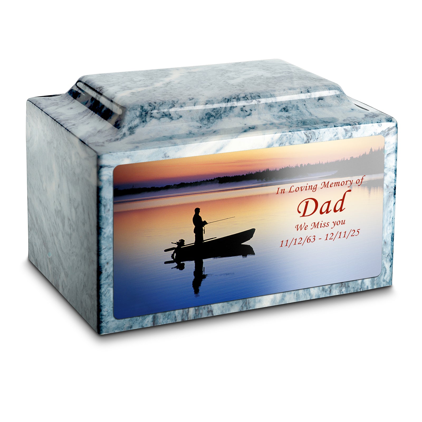 Adult Legacy Custom Printed Fishing Cultured Marble Urns by MacKenzie