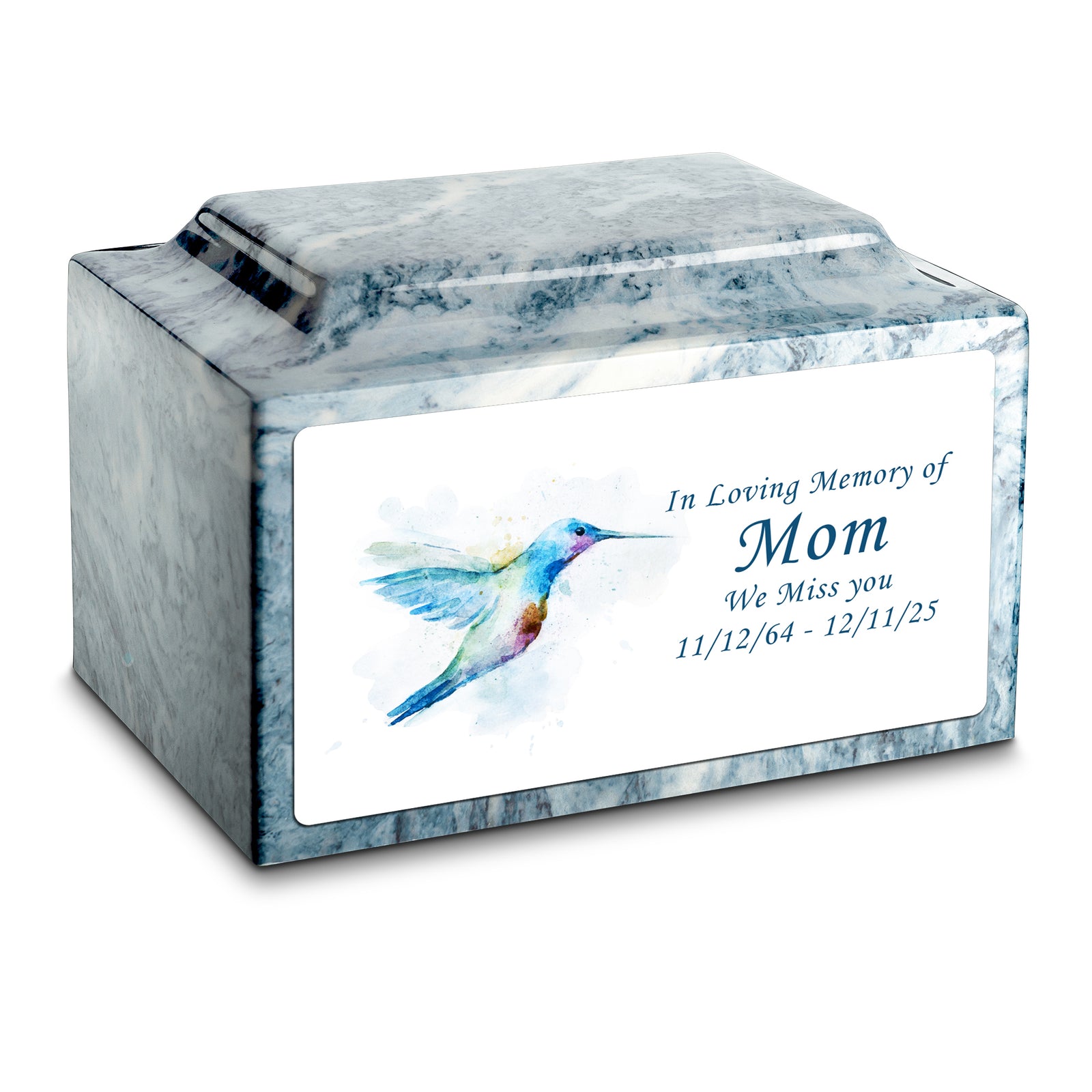 Adult Legacy Custom Printed Hummingbird Cultured Marble Urns by MacKenzie