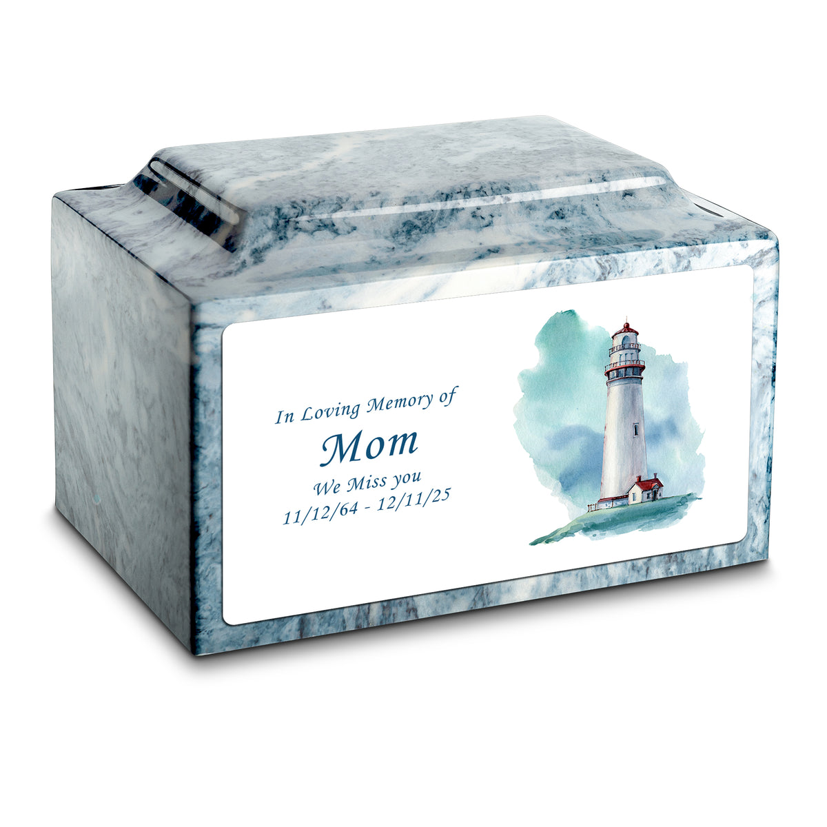 Adult Legacy Custom Printed Lighthouse Cultured Marble Urns by MacKenzie