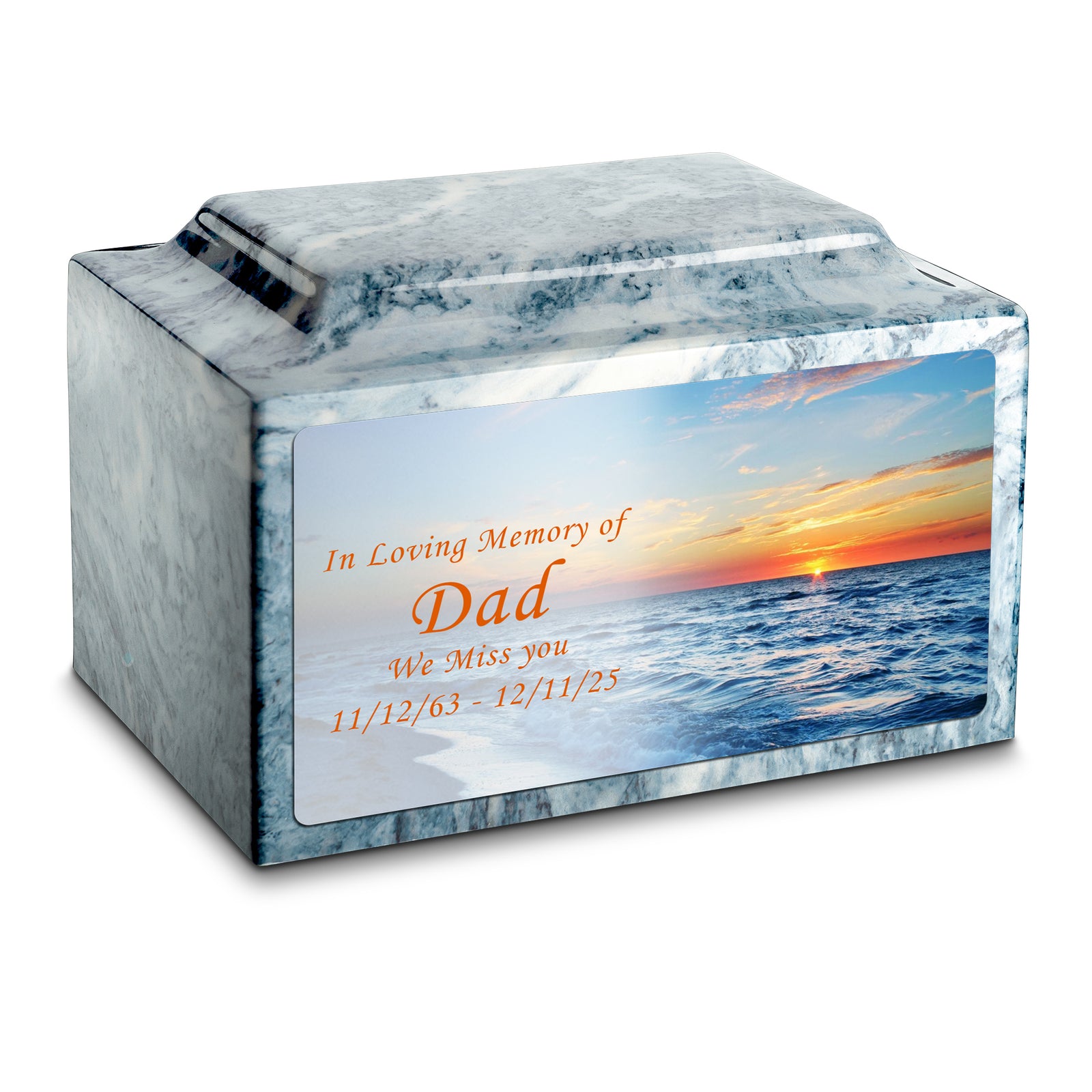 Adult Legacy Custom Printed Ocean Sunset Cultured Marble Urns by MacKenzie