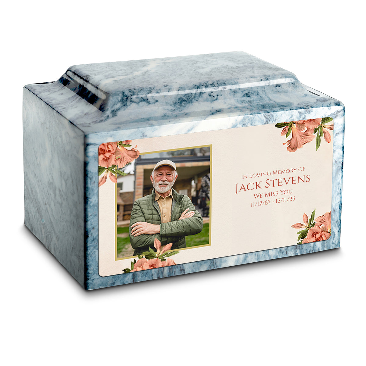 Adult Legacy Custom Printed Azalea Flower Cultured Marble Urns by MacKenzie