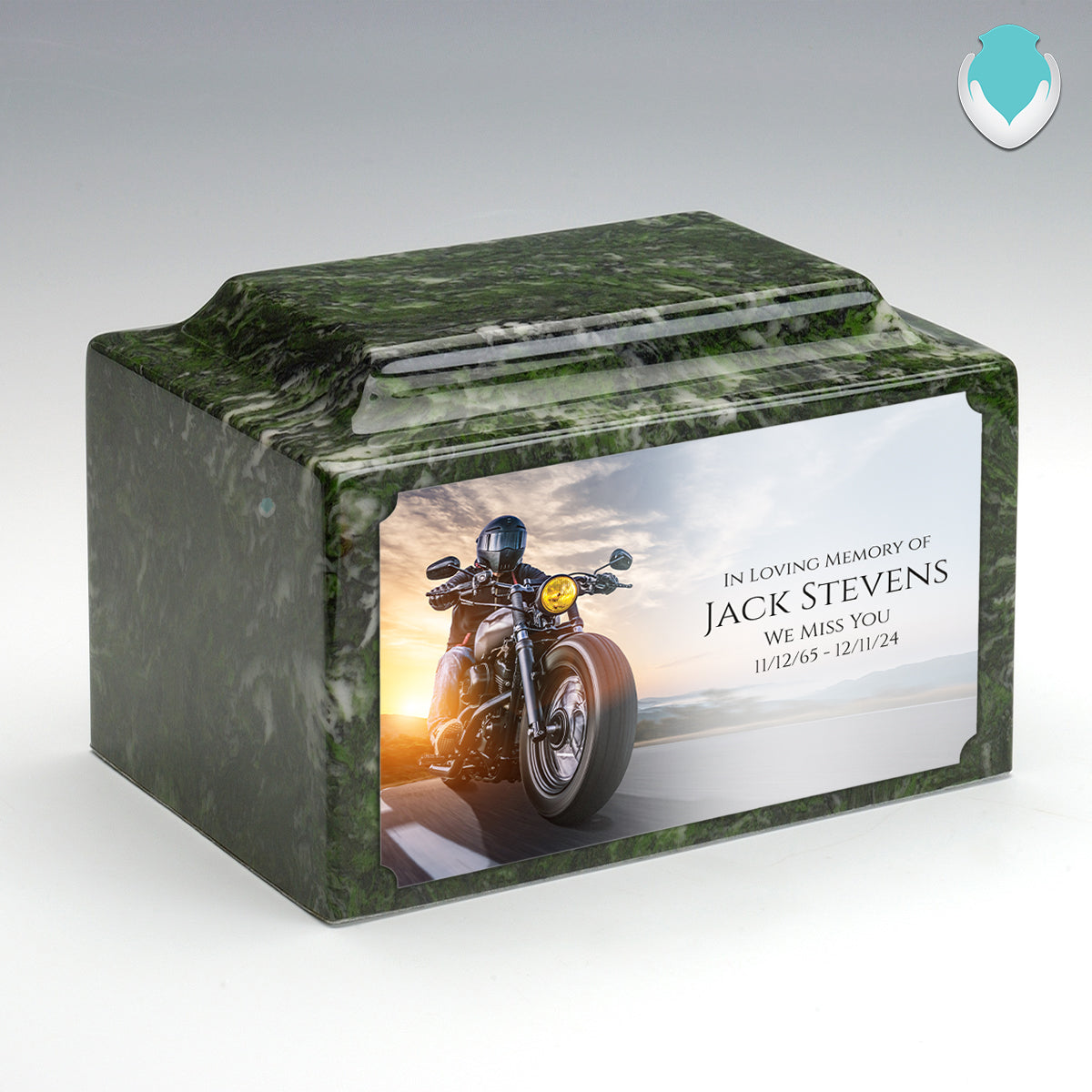 Adult Legacy Custom Printed Motorcycle Cultured Marble Urns by MacKenzie