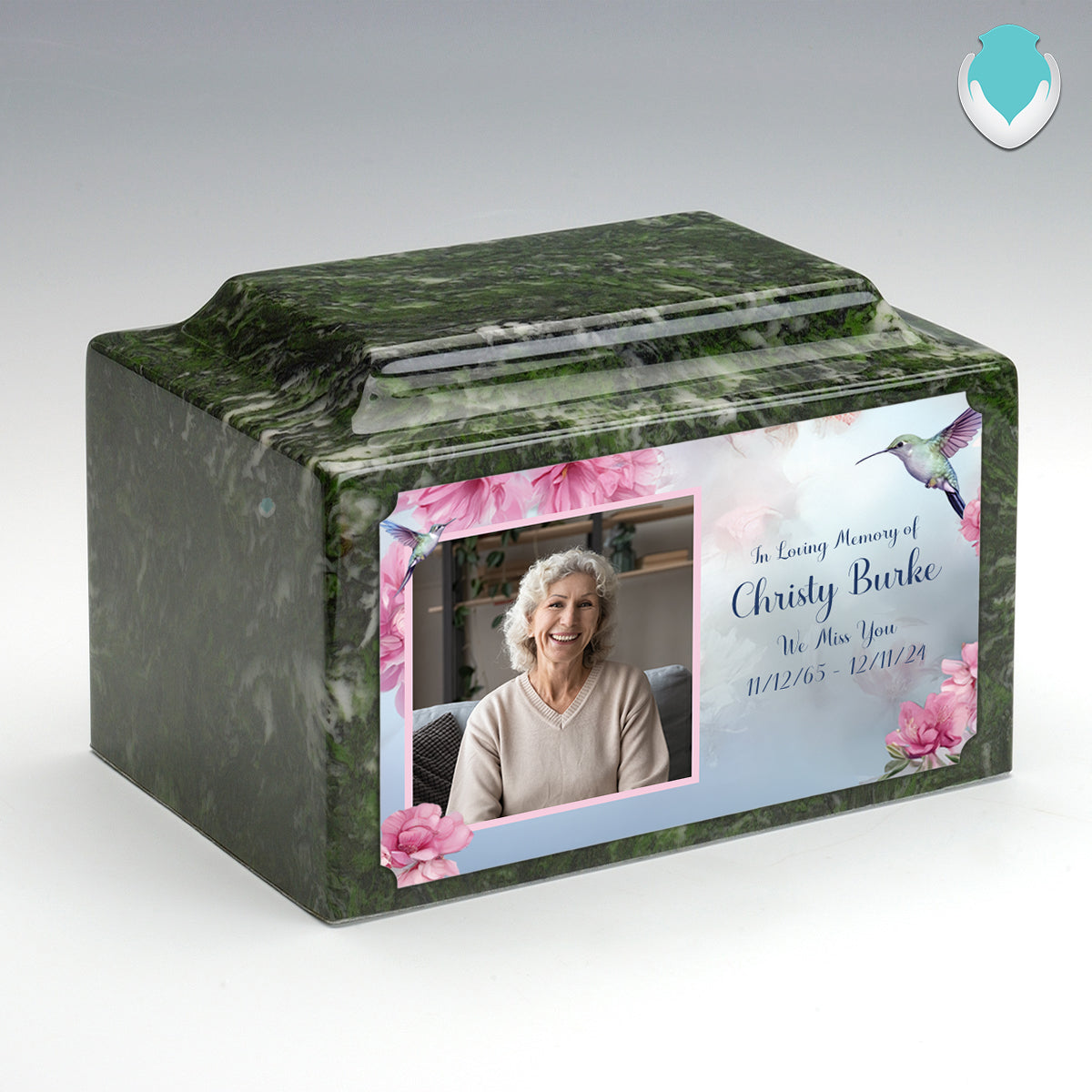 Adult Legacy Custom Printed Photo Hummingbird Cultured Marble Urns by MacKenzie