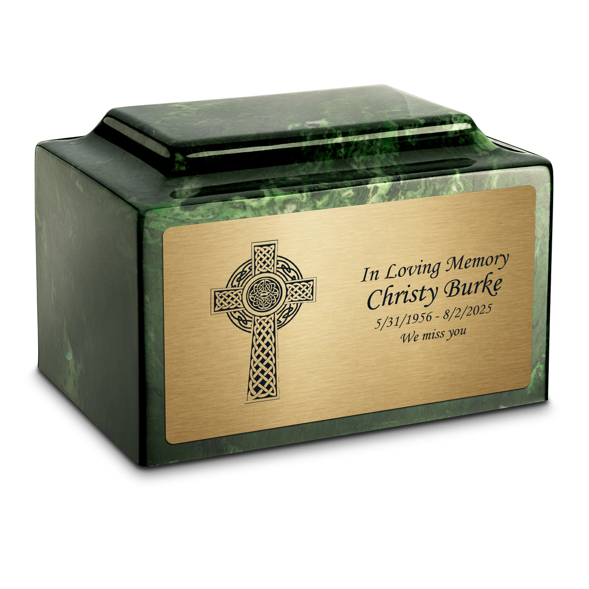 Adult Legacy Celtic Cross Cultured Marble Urns by MacKenzie