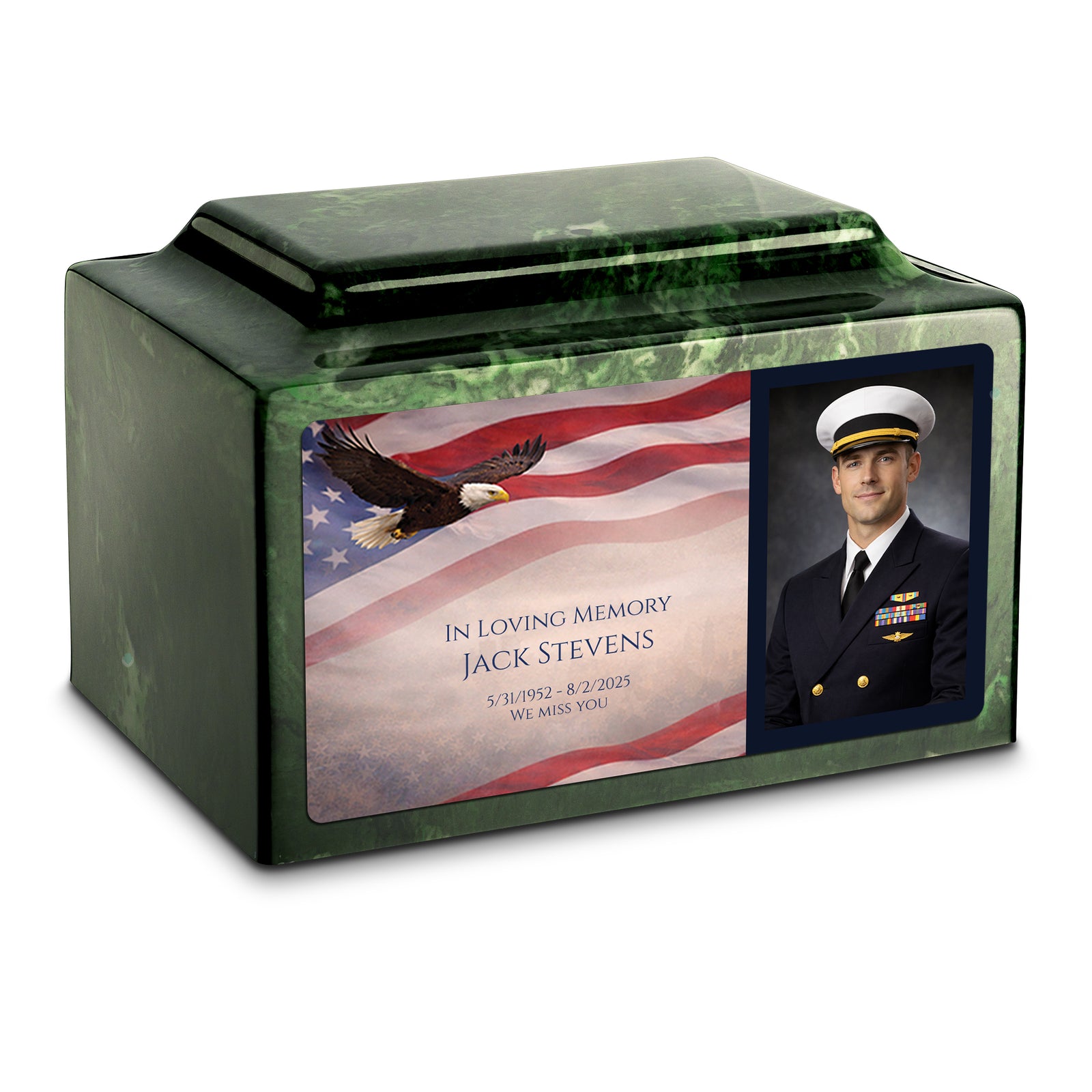 Adult Legacy Portrait American Eagle Cultured Marble Urns by MacKenzie