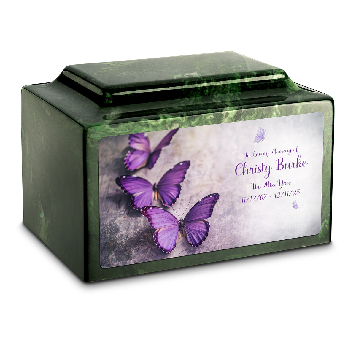 Adult Legacy Custom Printed Butterflies Cultured Marble Urns by MacKenzie