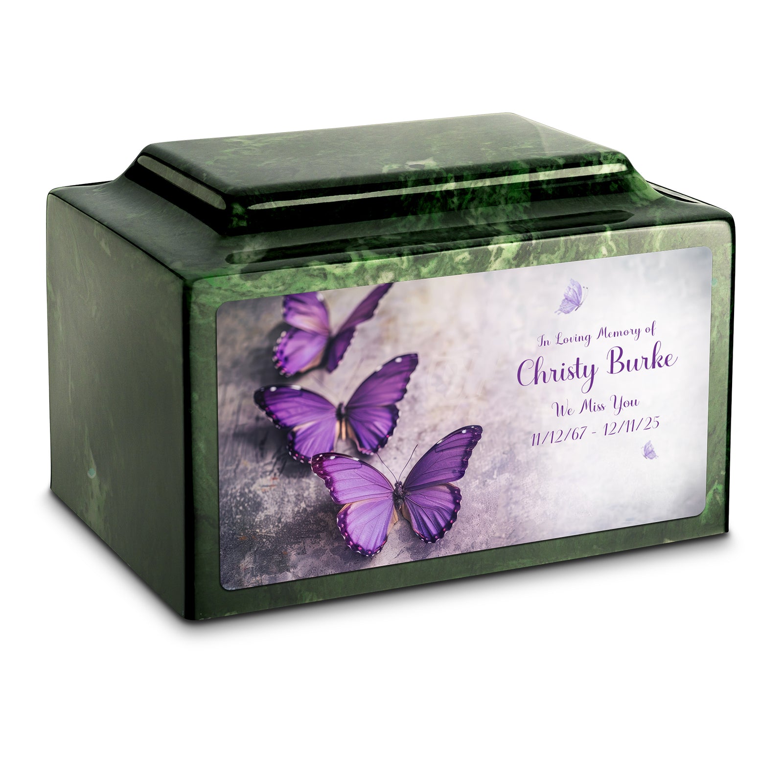 Adult Legacy Custom Printed Butterflies Cultured Marble Urns by MacKenzie