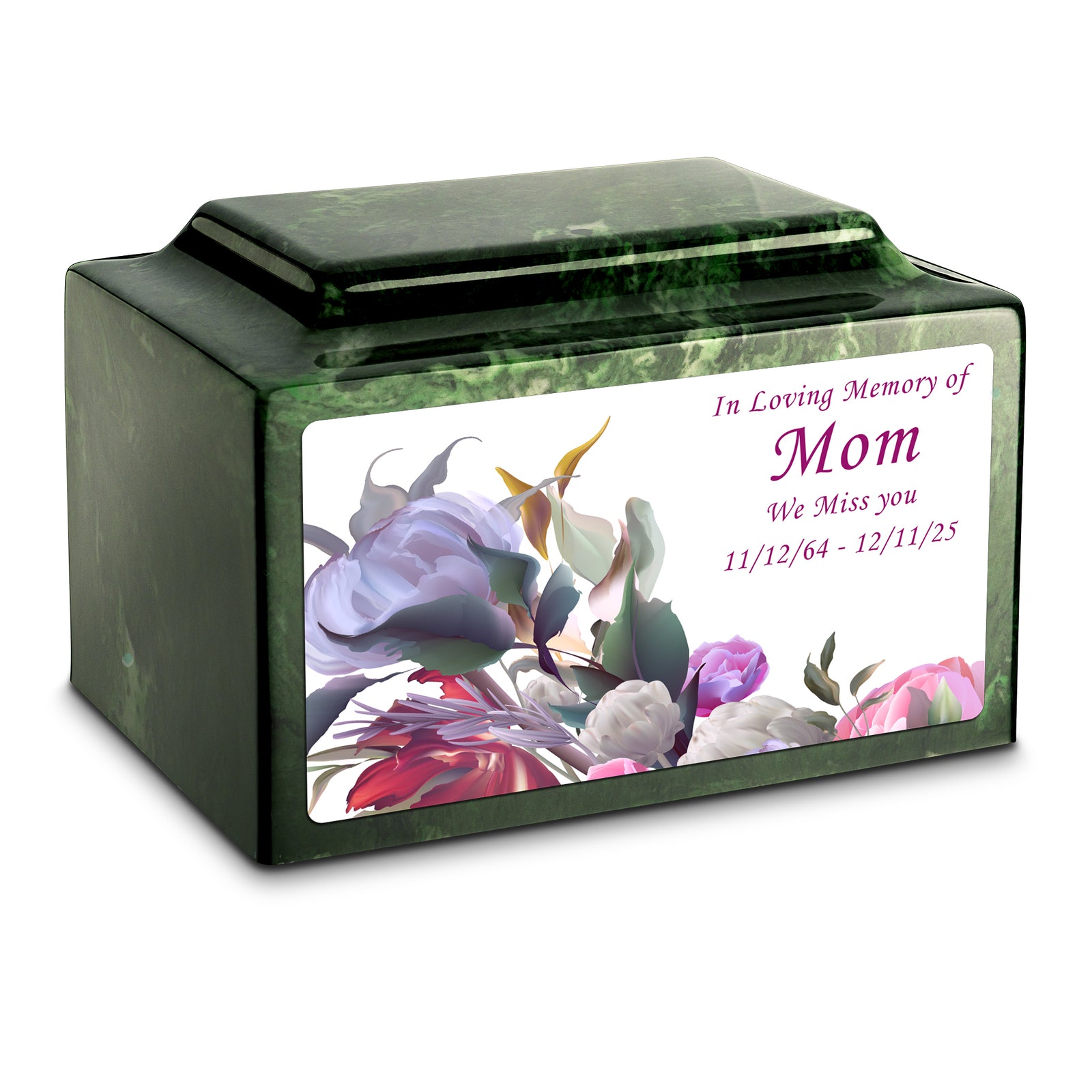 Adult Legacy Custom Printed Modern Flowers Cultured Marble Urns by MacKenzie